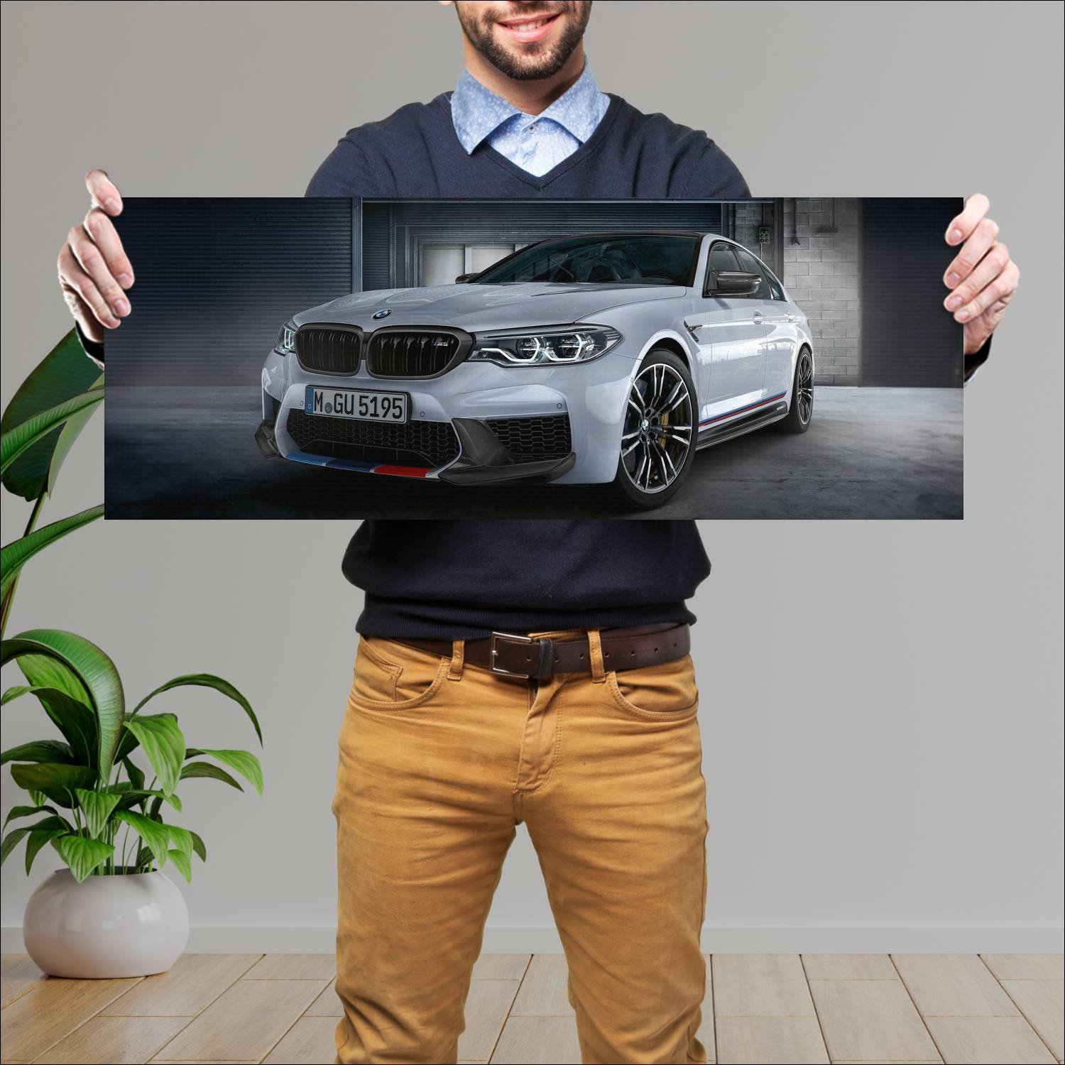 Cuadro grande 30x80cm 2018 bmw m5 m performance pa 656 Bmw