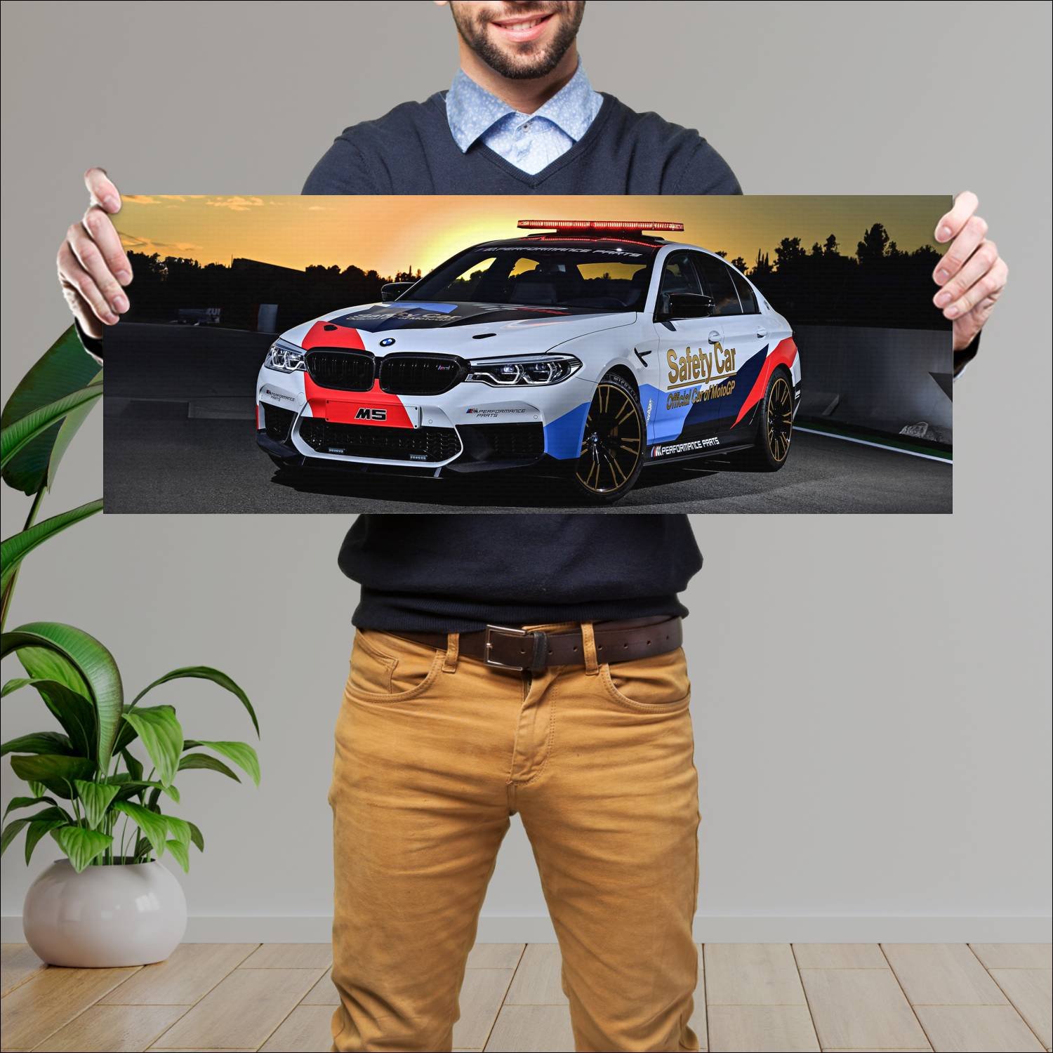 Cuadro grande 30x80cm 2018 bmw m5 motogp safety ca 657 Bmw