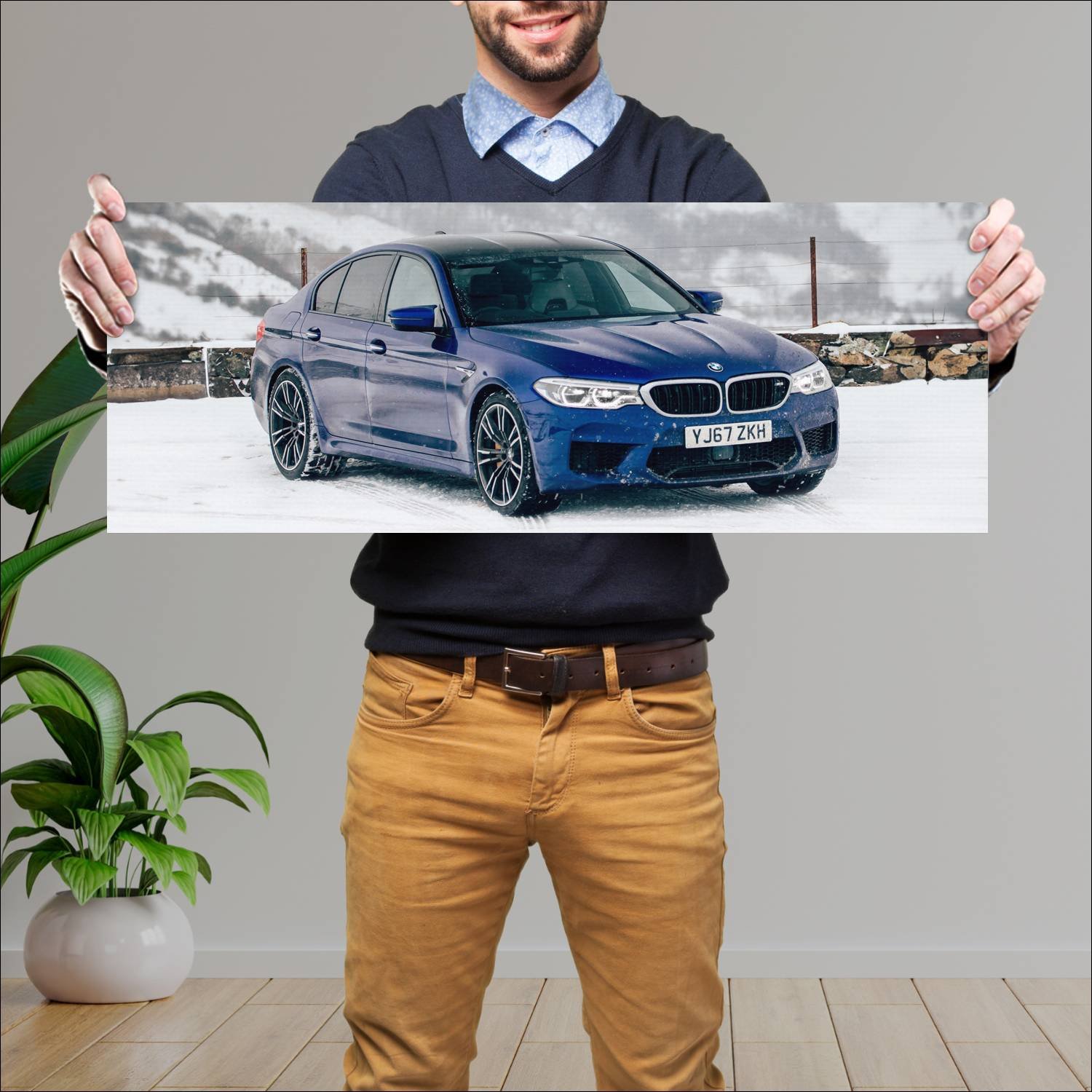 Cuadro grande 30x80cm 2018 bmw m5 uk auto 659 Bmw