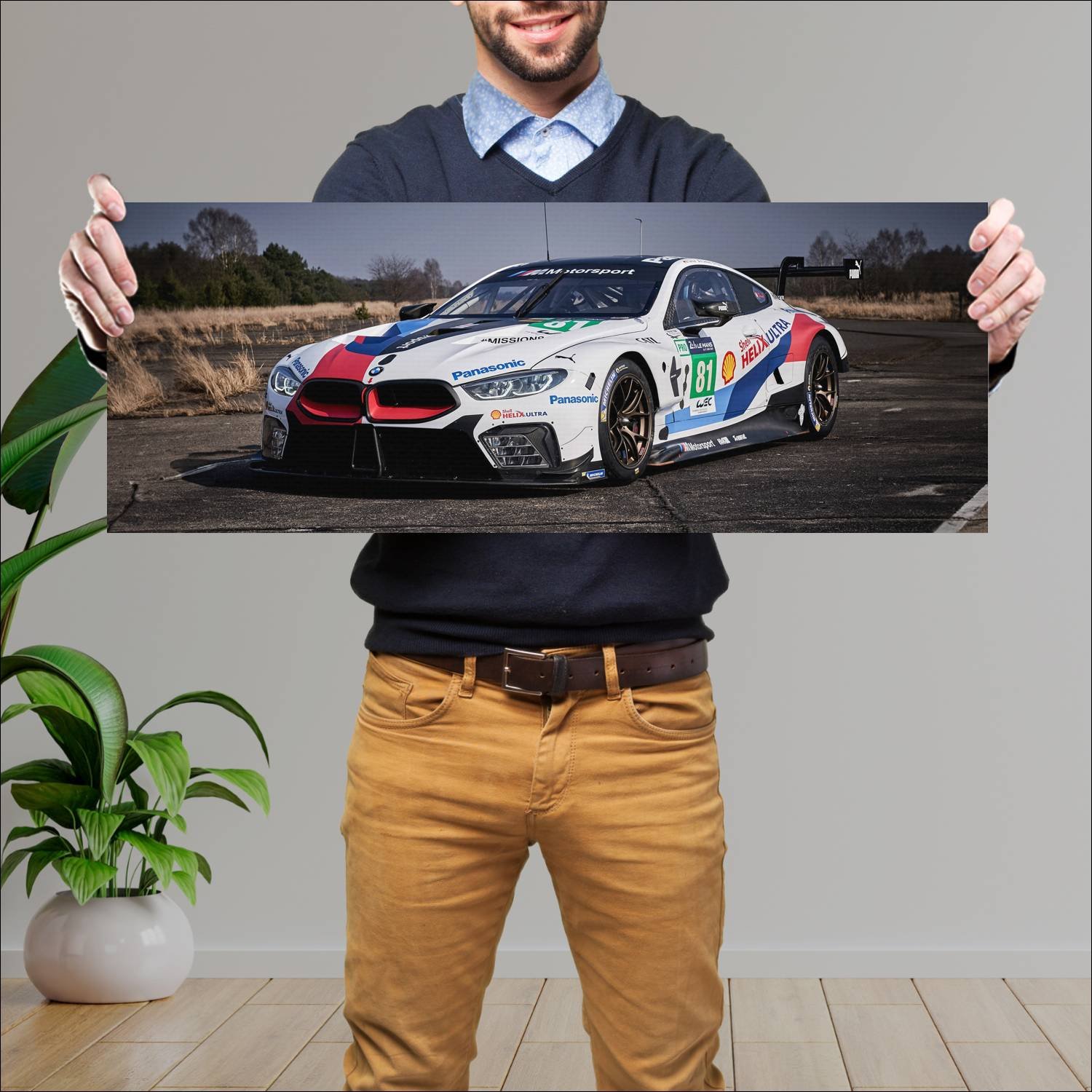 Cuadro grande 30x80cm 2018 bmw m8 gte auto 662 Bmw