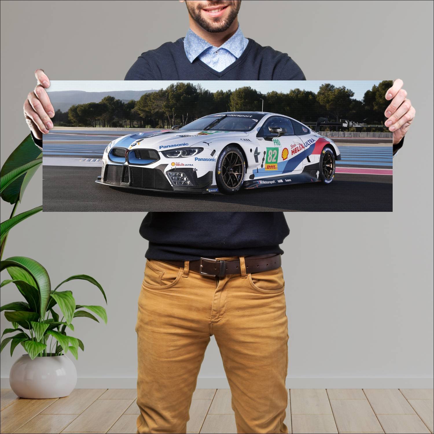 Cuadro grande 30x80cm 2018 bmw m8 gte auto 663 Bmw
