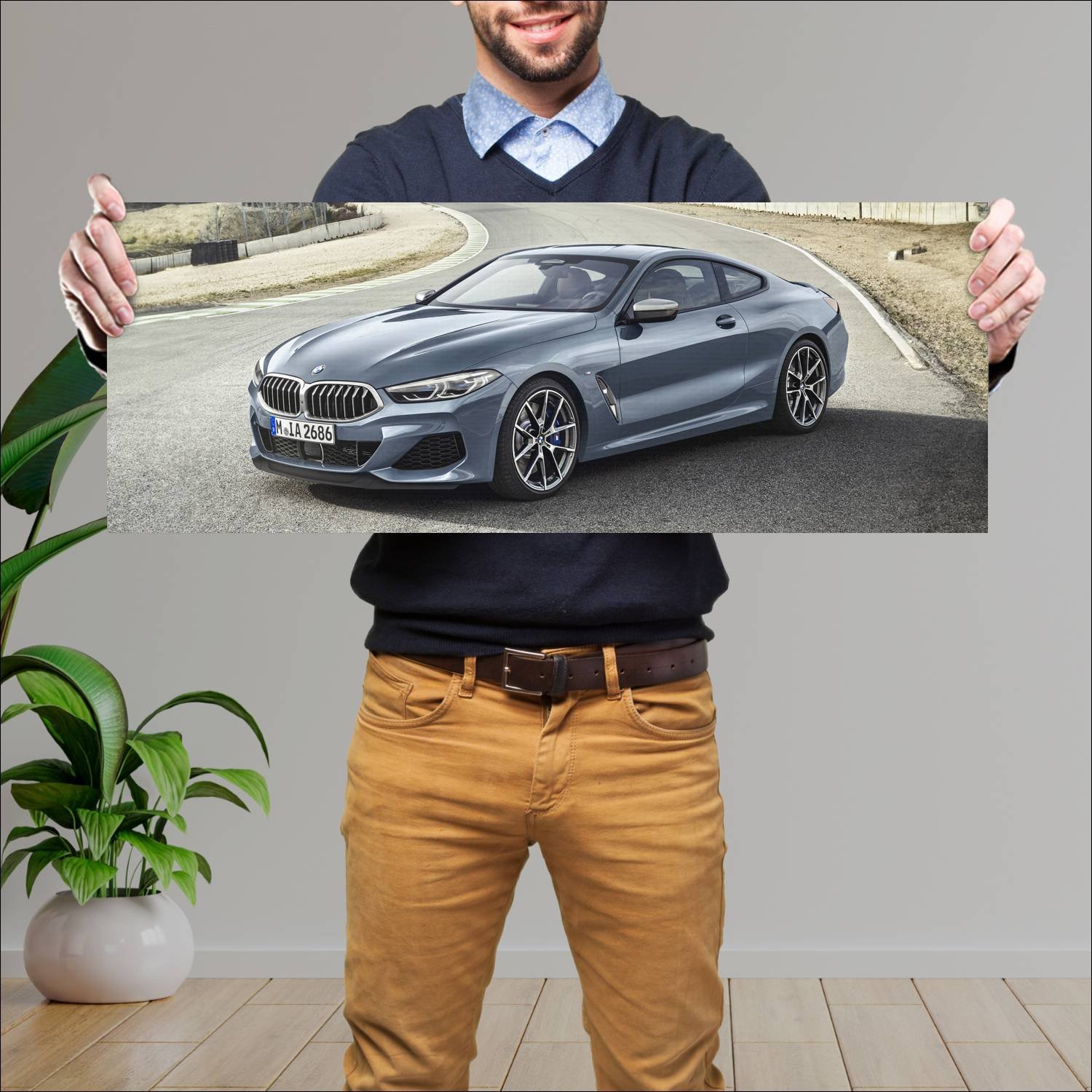 Cuadro grande 30x80cm 2018 bmw m850i coupe auto 664 Bmw