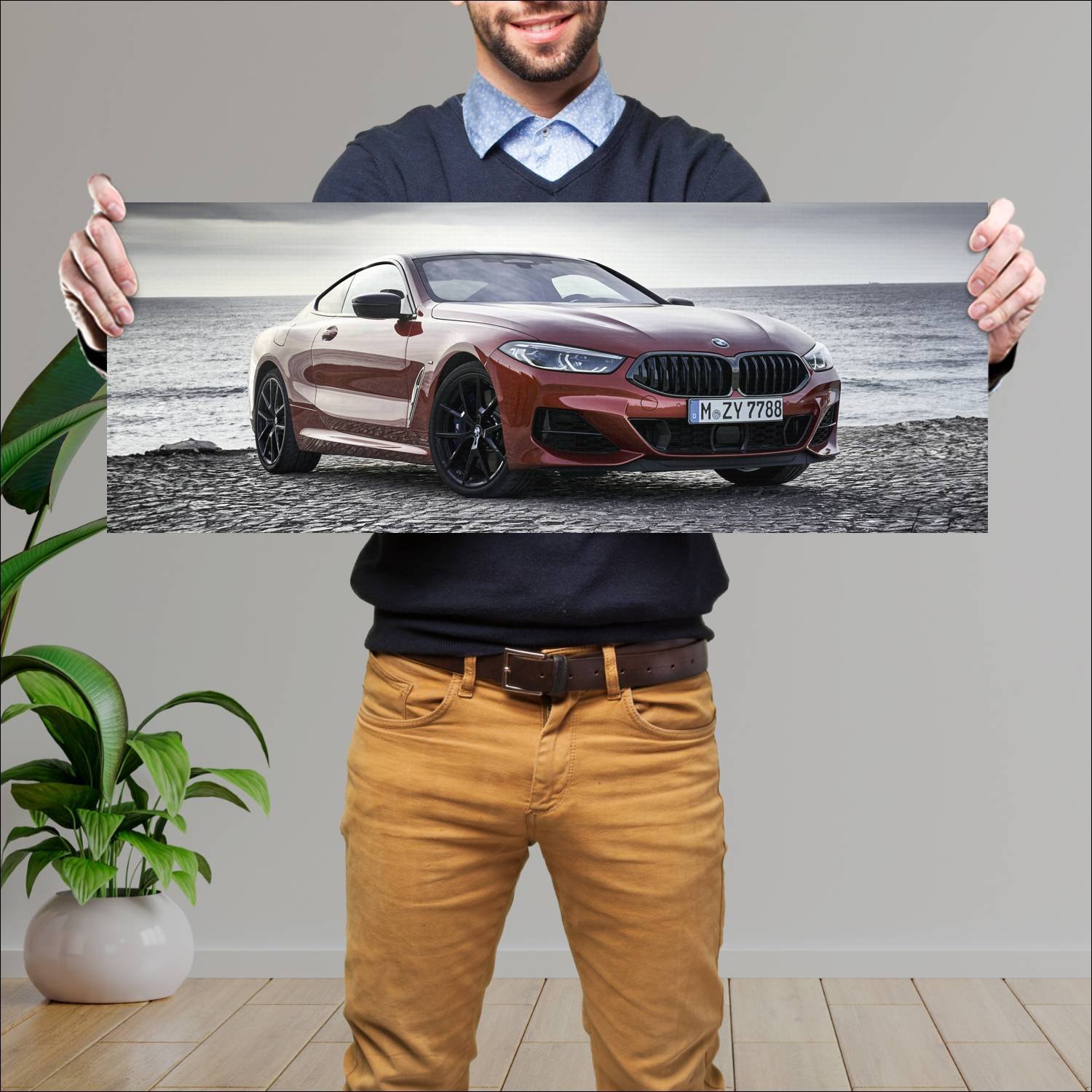 Cuadro grande 30x80cm 2018 bmw m850i coupe shadow 666 Bmw