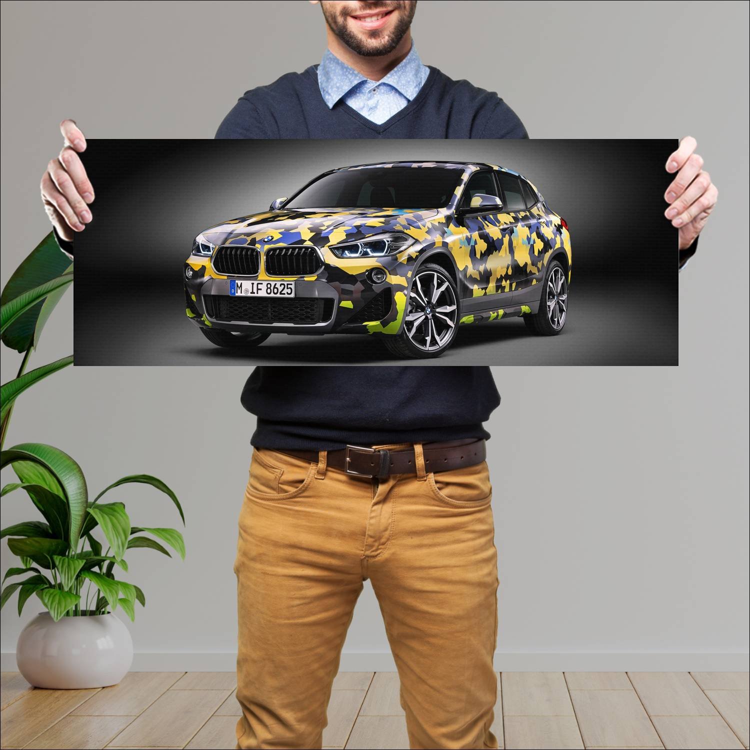 Cuadro grande 30x80cm 2018 bmw x2 digital camoufla 668 Bmw
