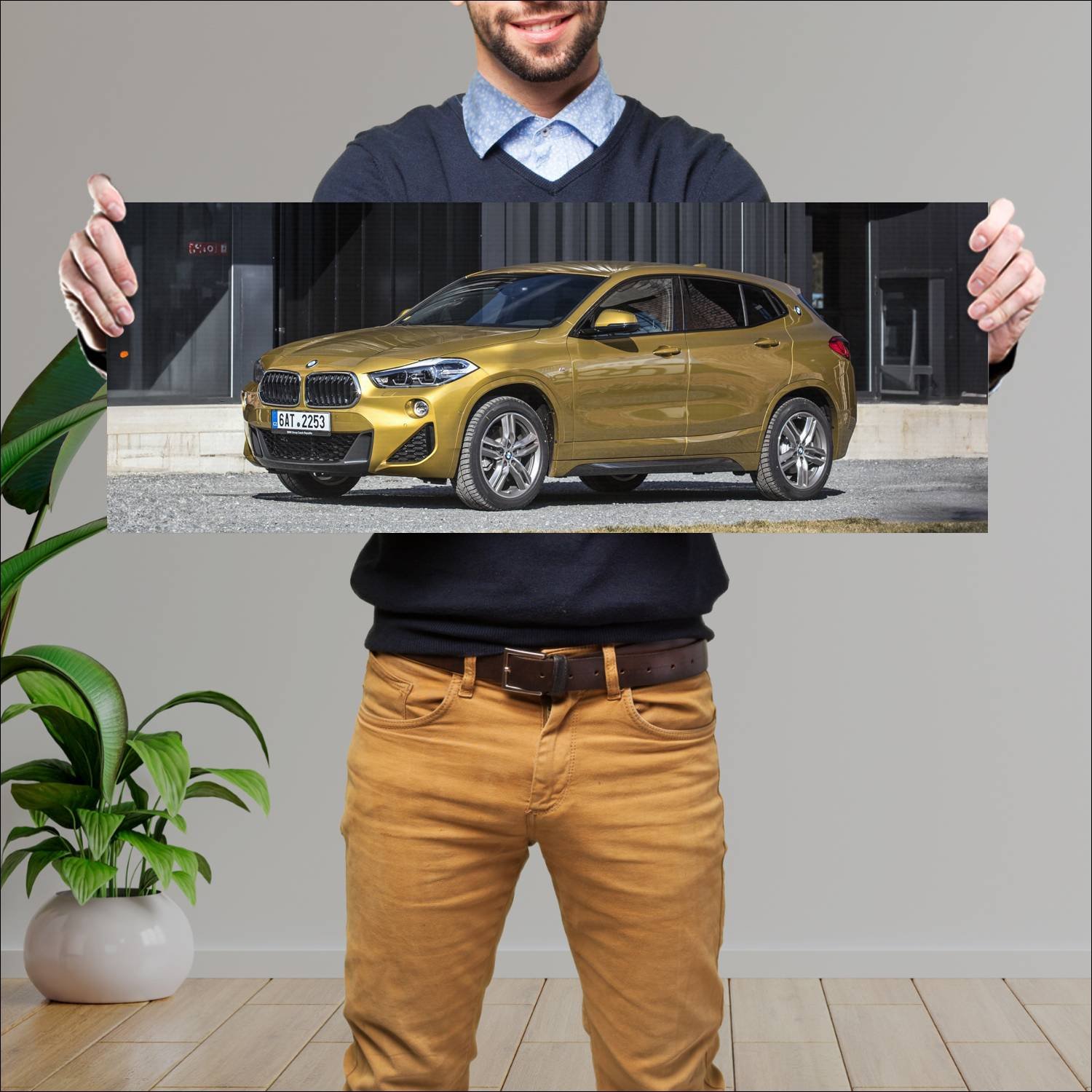 Cuadro grande 30x80cm 2018 bmw x2 m sport auto 671 Bmw