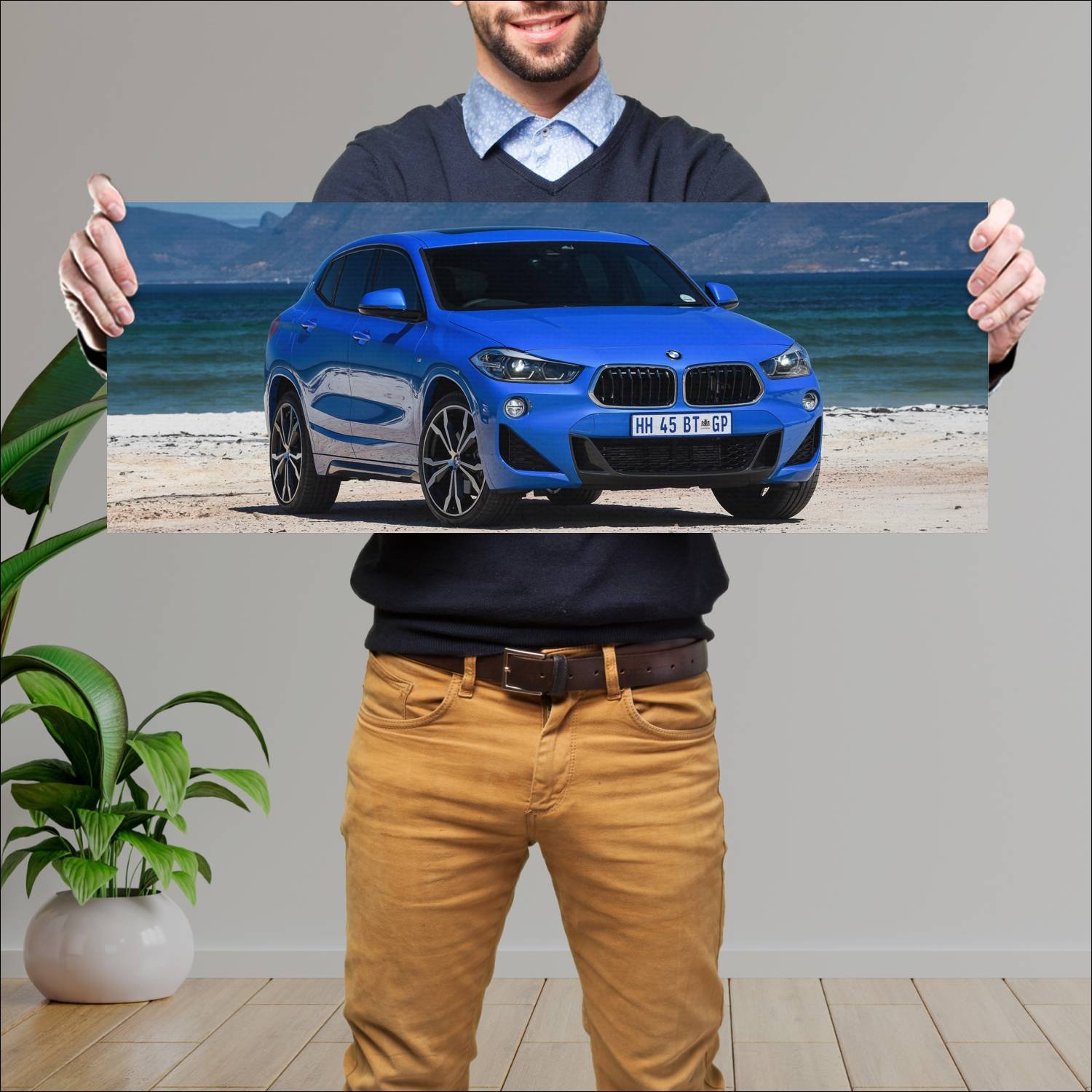 Cuadro grande 30x80cm 2018 bmw x2 m sport za auto 682 Bmw