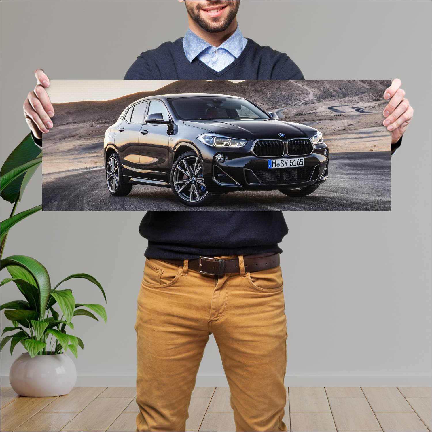 Cuadro grande 30x80cm 2018 bmw x2 m35i auto 683 Bmw