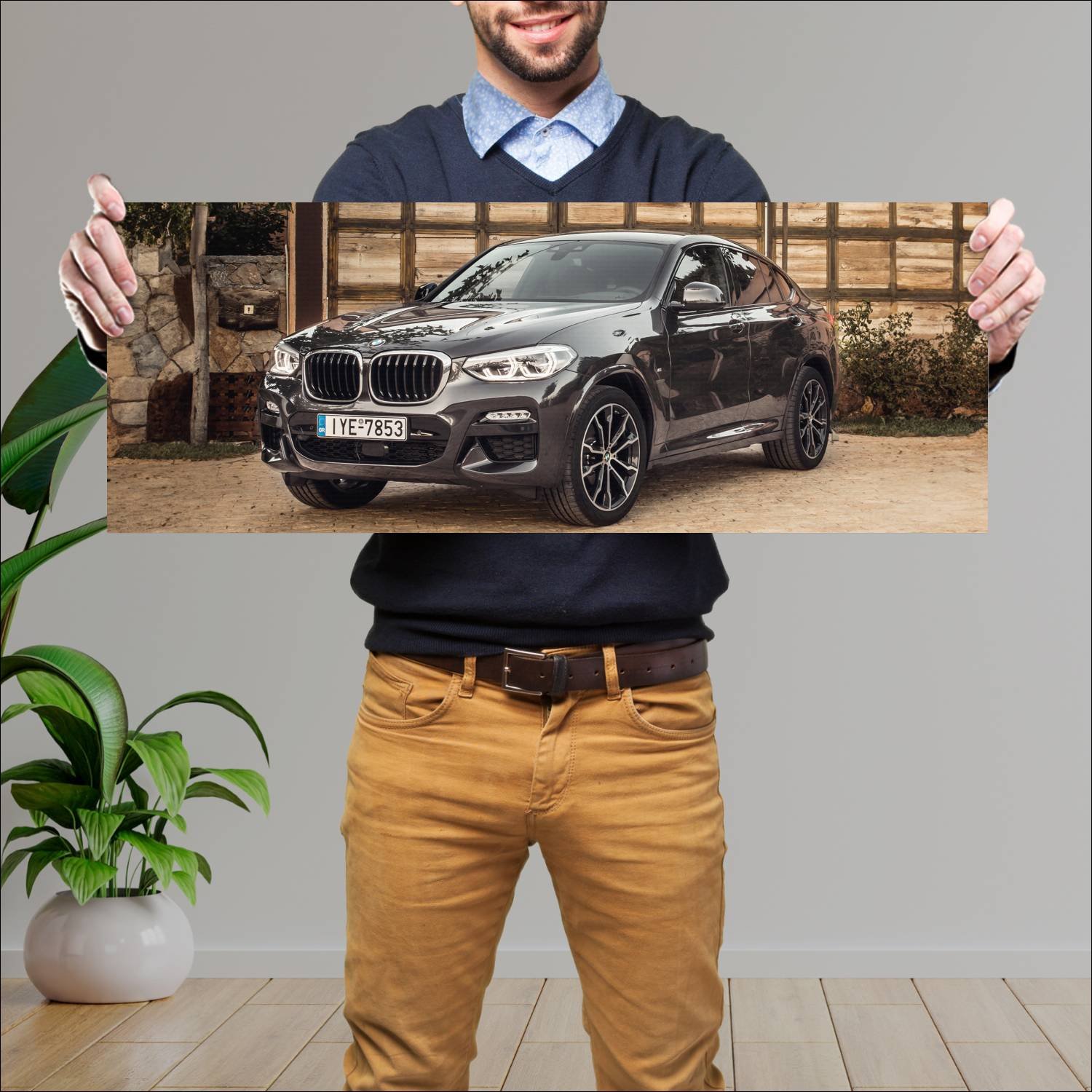 Cuadro grande 30x80cm 2018 bmw x4 m sport auto 686 Bmw