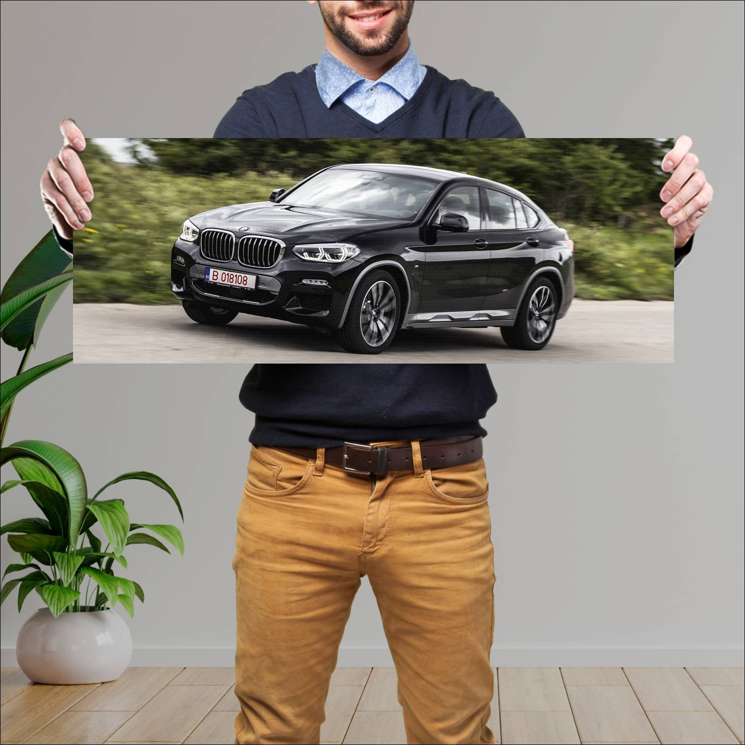 Cuadro grande 30x80cm 2018 bmw x4 m sport x auto 689 Bmw