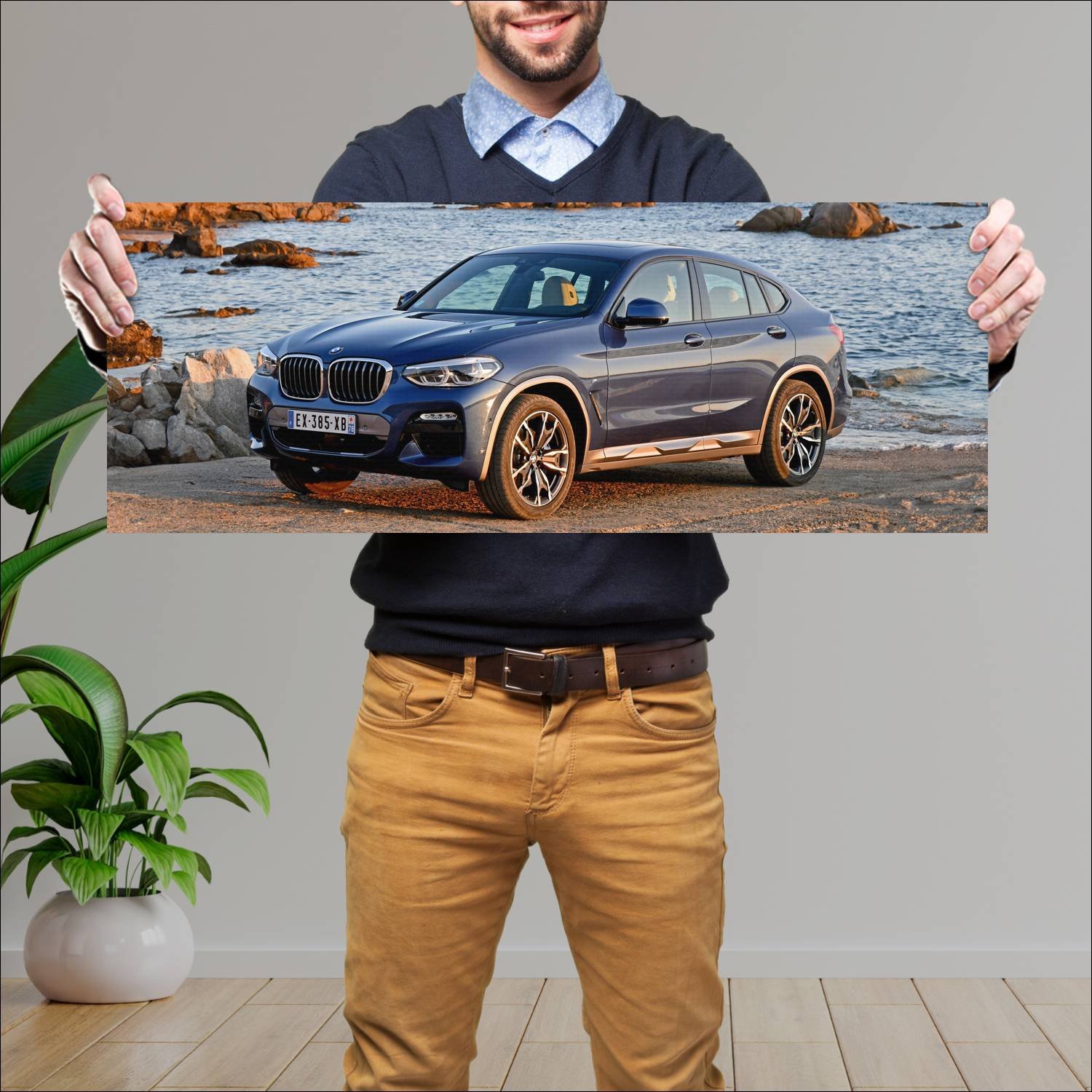 Cuadro grande 30x80cm 2018 bmw x4 m sport x auto 690 Bmw