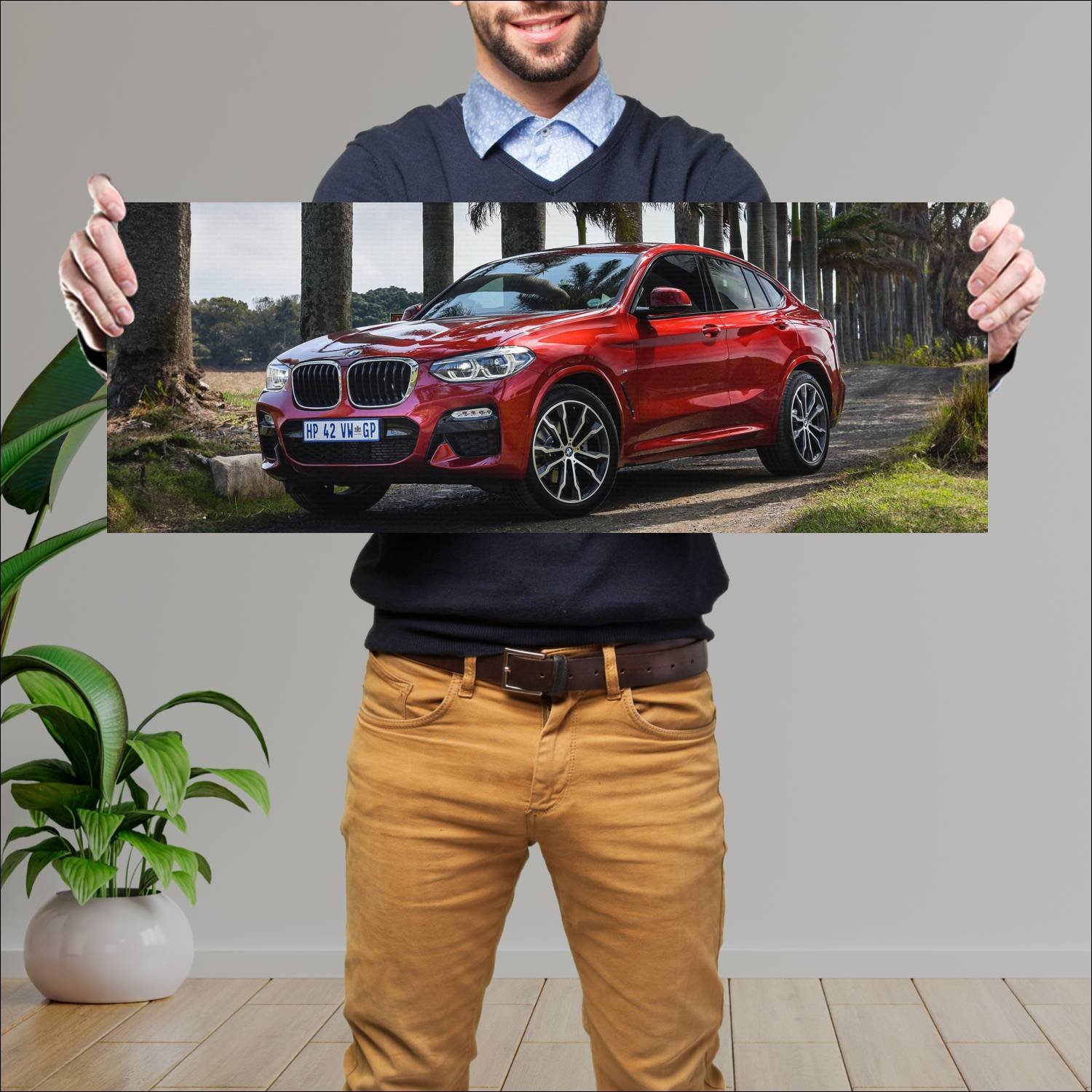 Cuadro grande 30x80cm 2018 bmw x4 m sport za auto 691 Bmw