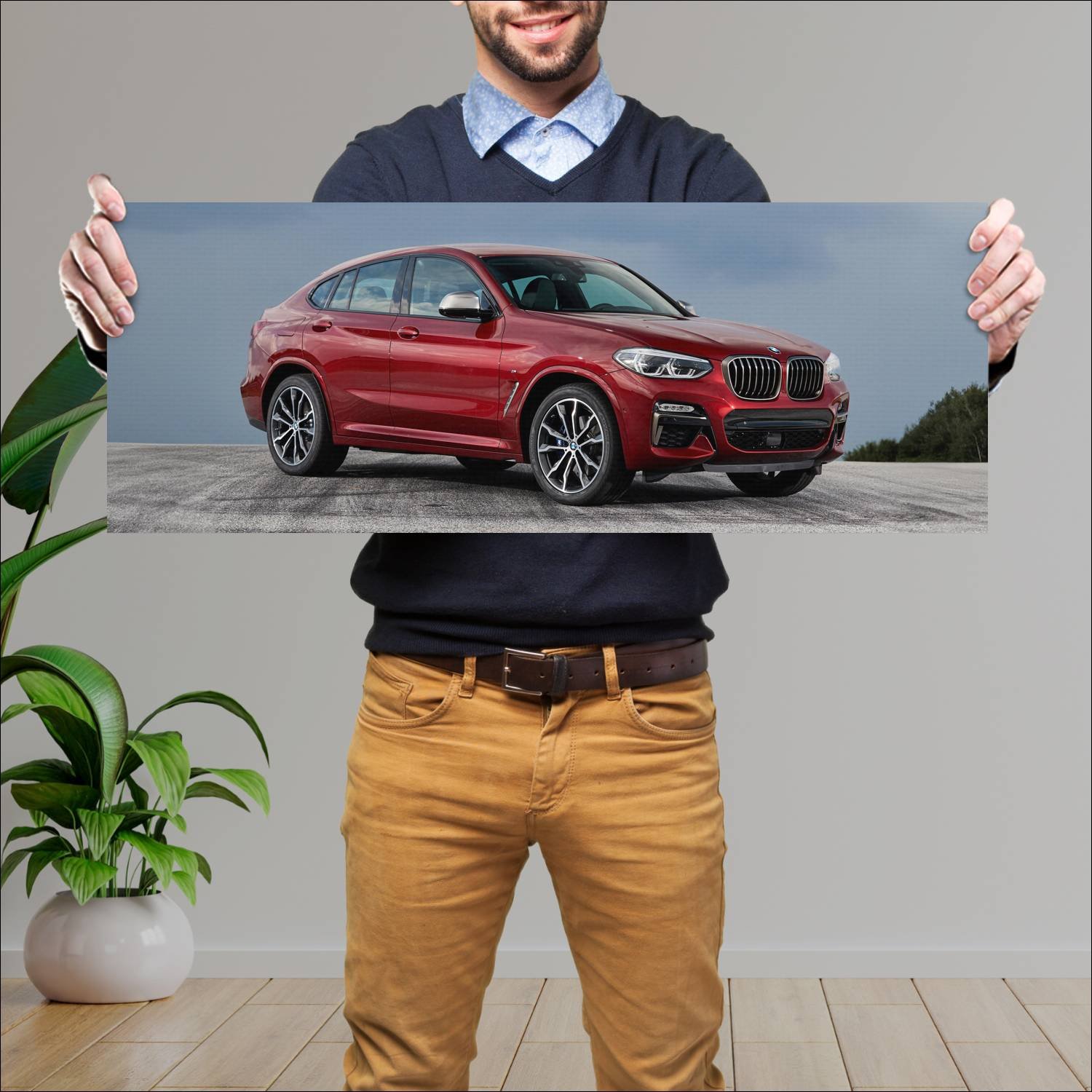 Cuadro grande 30x80cm 2018 bmw x4 m40d auto 692 Bmw