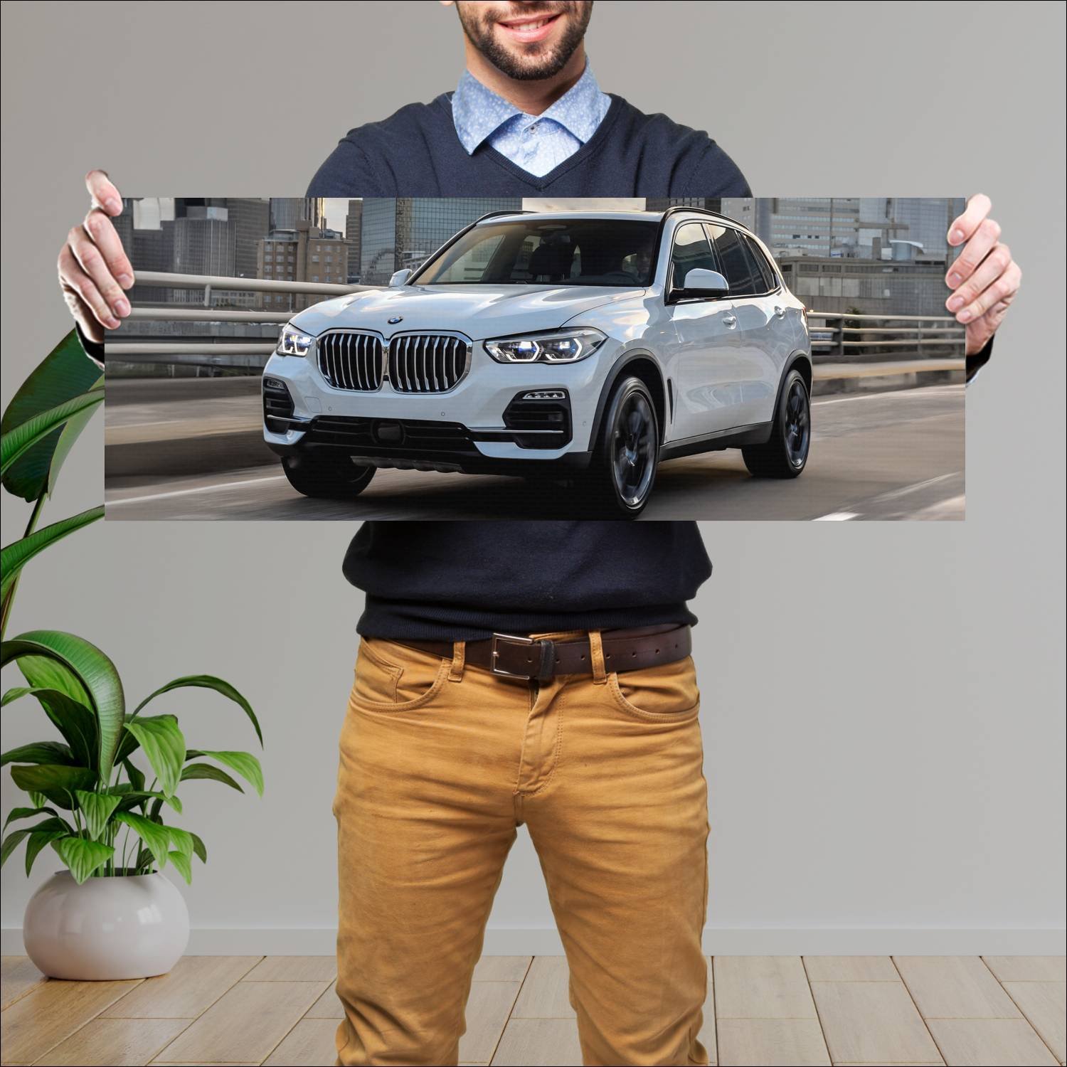 Cuadro grande 30x80cm 2018 bmw x5 auto 693 Bmw