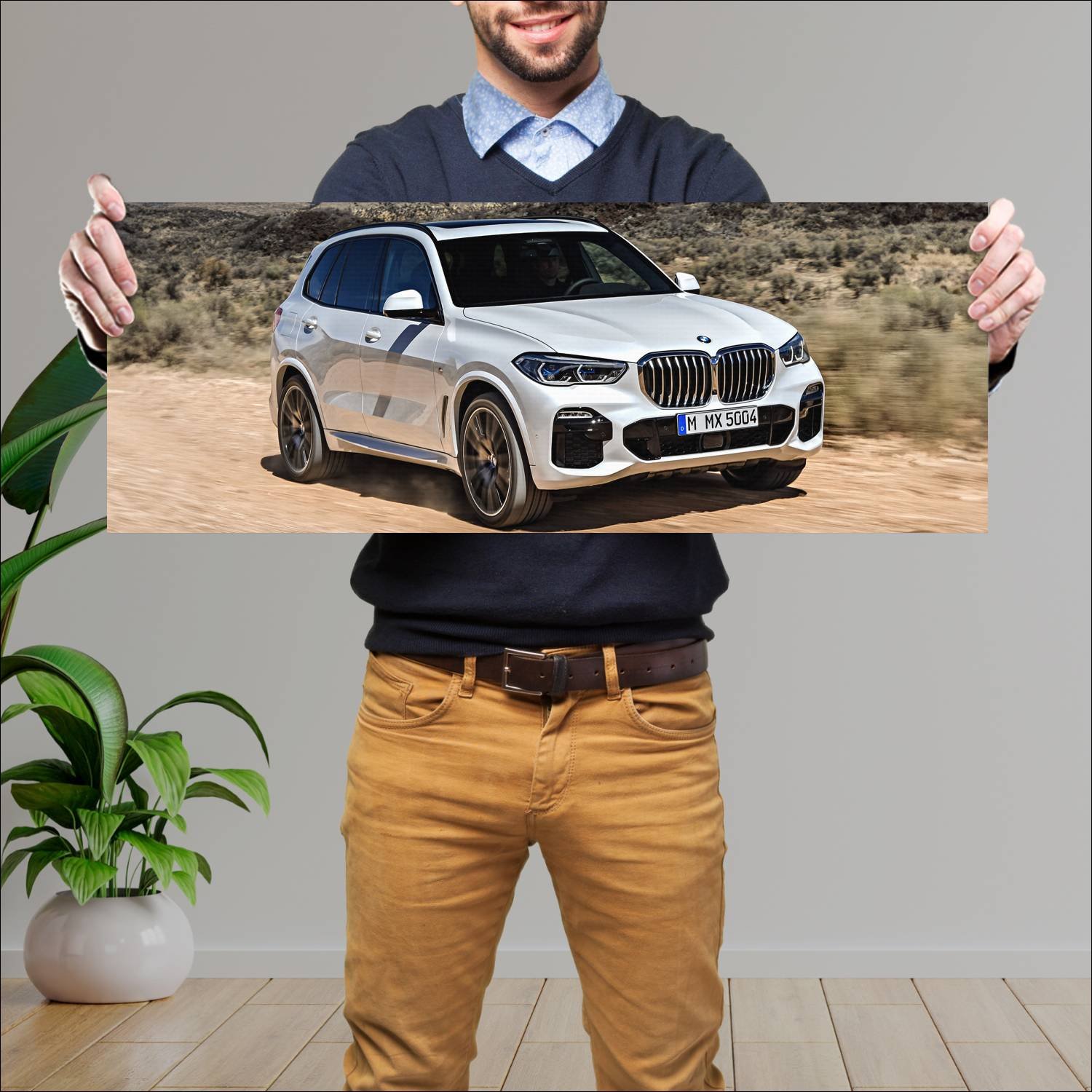 Cuadro grande 30x80cm 2018 bmw x5 m sport auto 694 Bmw