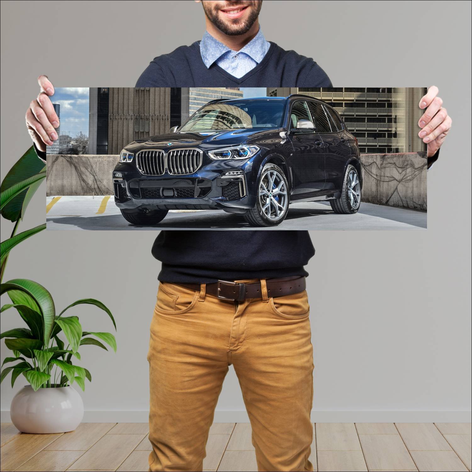 Cuadro grande 30x80cm 2018 bmw x5 m50d auto 695 Bmw