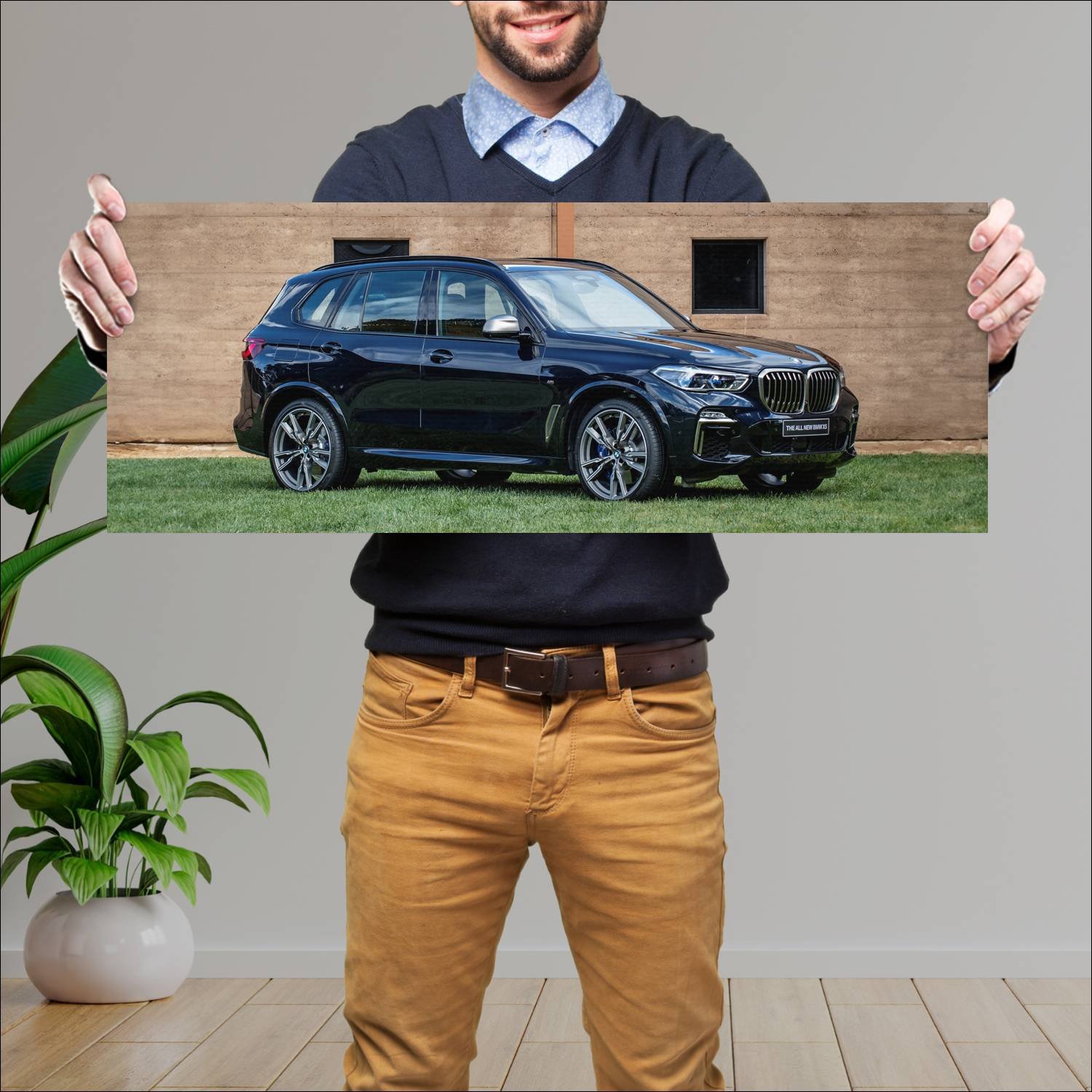 Cuadro grande 30x80cm 2018 bmw x5 m50d au auto 696 Bmw