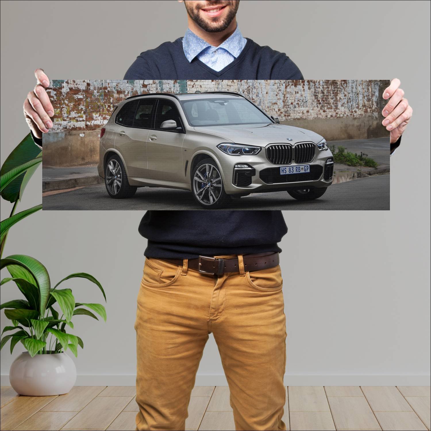 Cuadro grande 30x80cm 2018 bmw x5 m50d za auto 698 Bmw