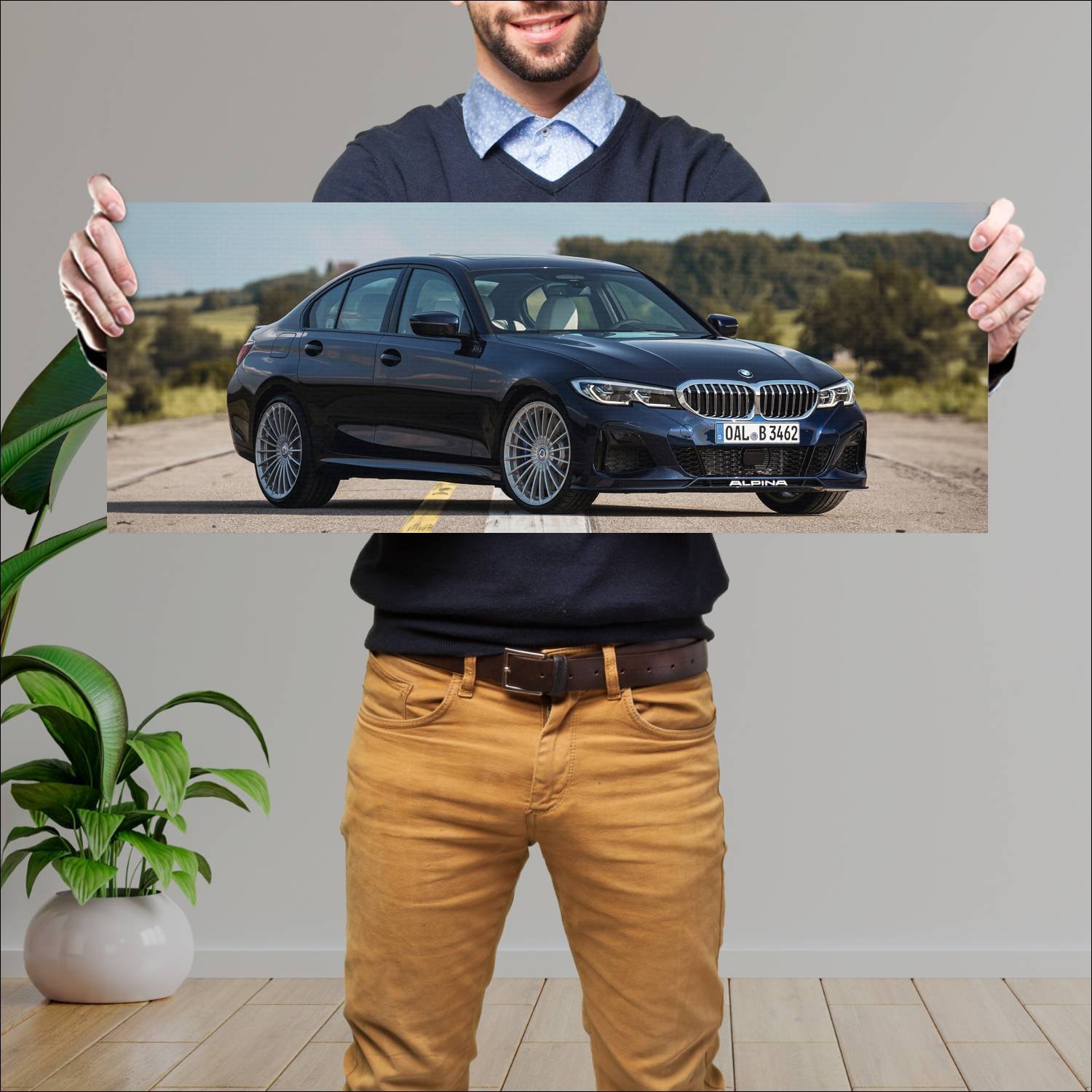 Cuadro grande 30x80cm 2019 alpina b3 auto 706 Bmw