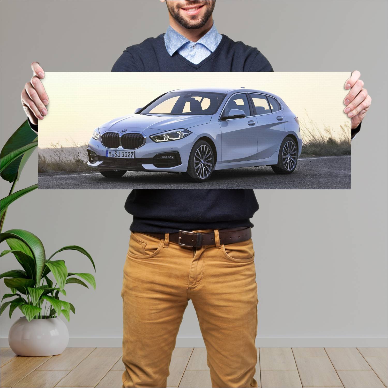 Cuadro grande 30x80cm 2019 bmw 1 series auto 710 Bmw