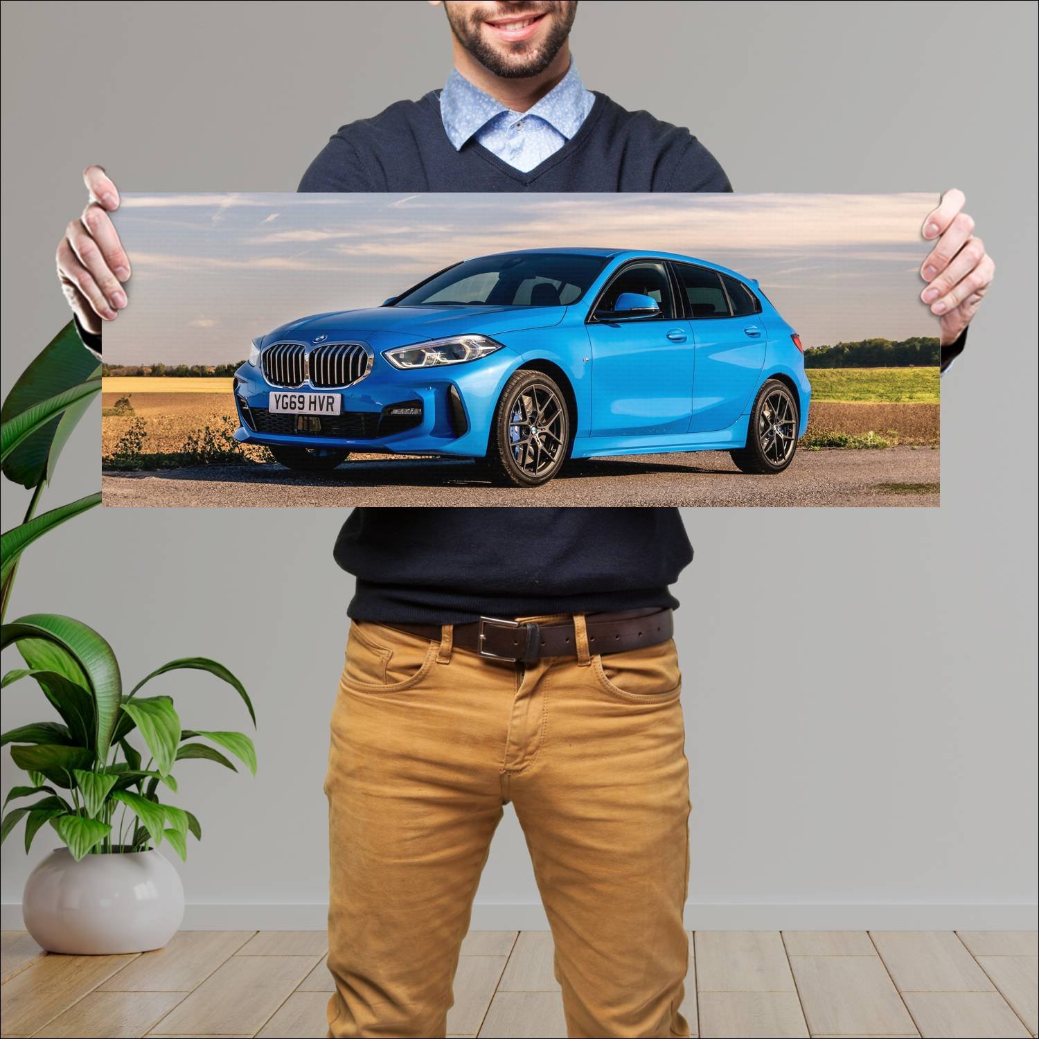 Cuadro grande 30x80cm 2019 bmw 1 series m sport uk 713 Bmw