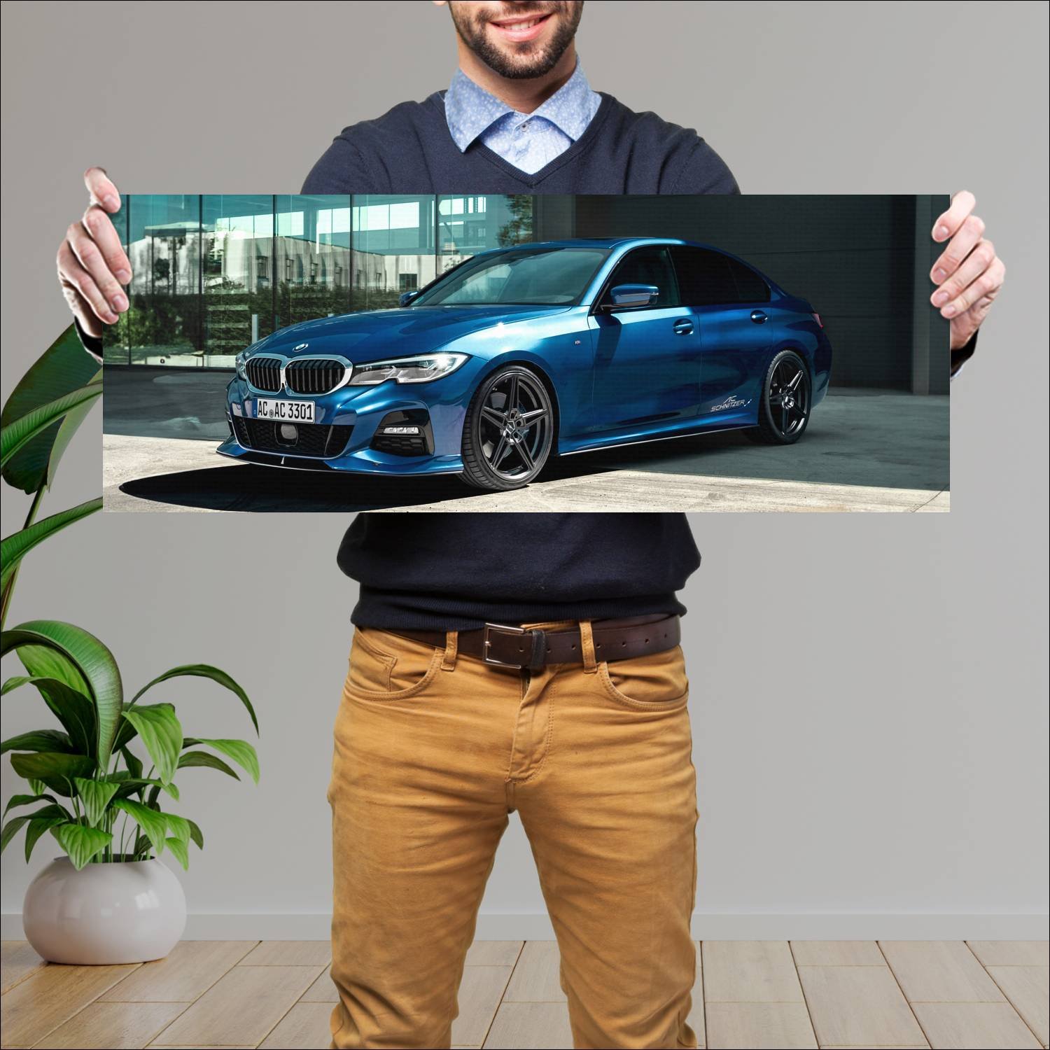 Cuadro grande 30x80cm 2019 bmw 3 series m sport by 719 Bmw