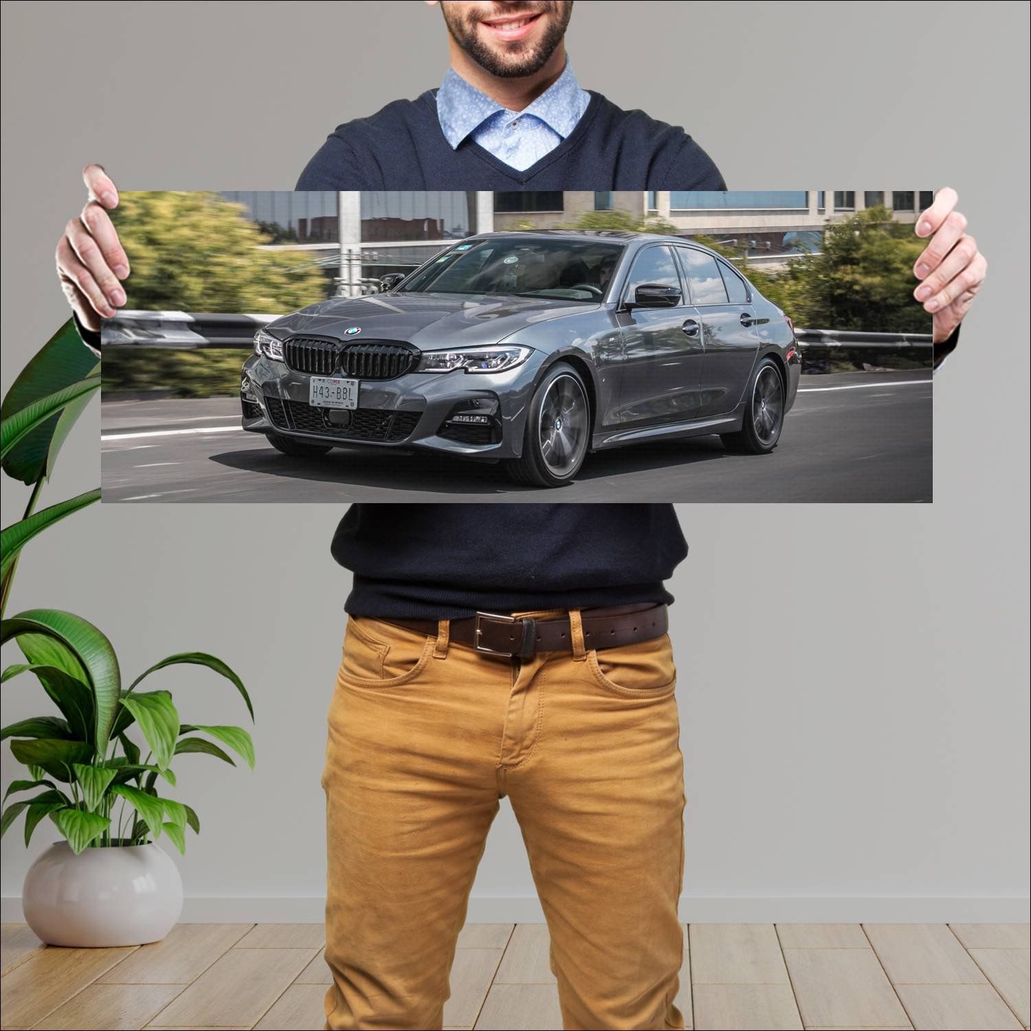 Cuadro grande 30x80cm 2019 bmw 3 series m sport sh 723 Bmw