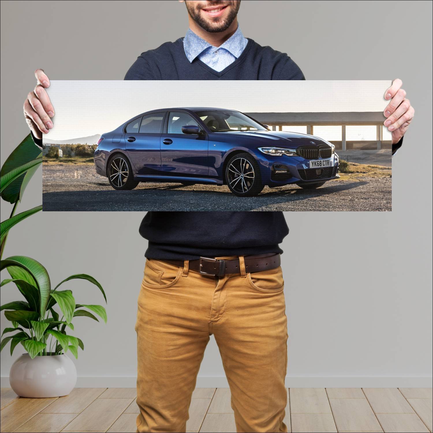 Cuadro grande 30x80cm 2019 bmw 3 series m sport sh 724 Bmw