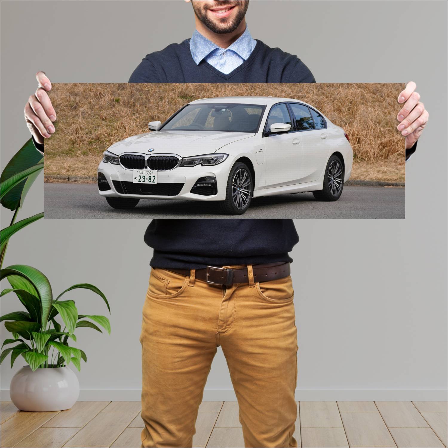 Cuadro grande 30x80cm 2019 bmw 3 series plug in hy 728 Bmw