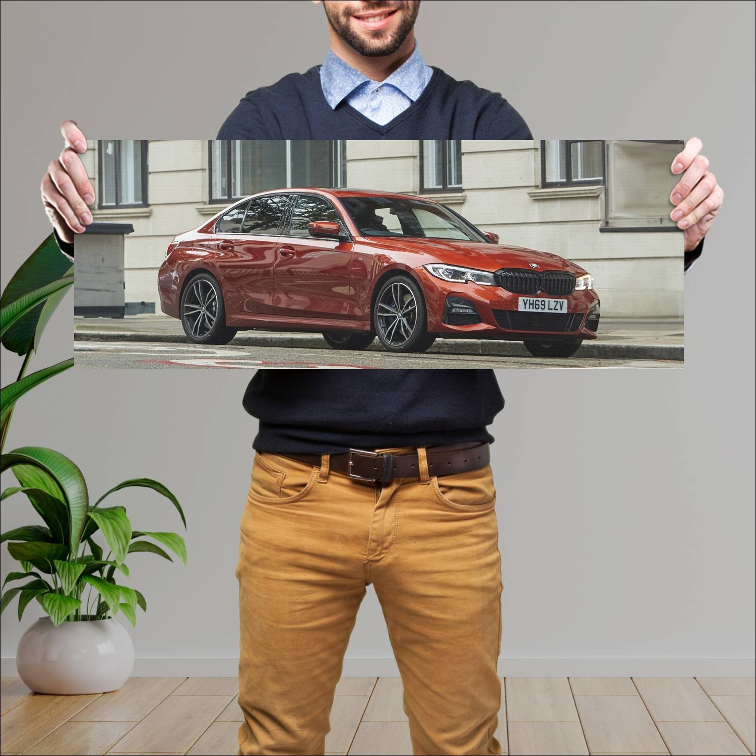 Cuadro grande 30x80cm 2019 bmw 3 series plug in hy 729 Bmw