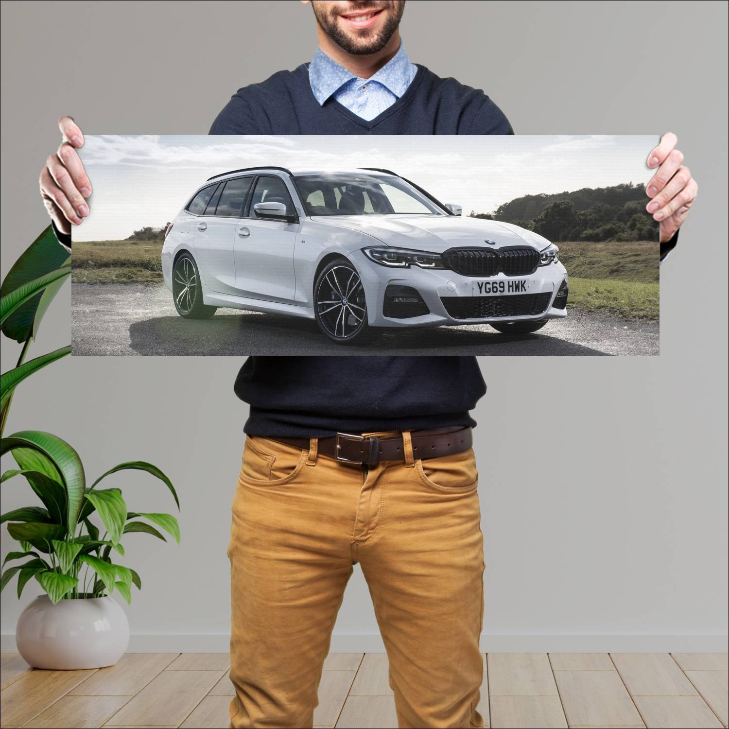 Cuadro grande 30x80cm 2019 bmw 3 series touring m 734 Bmw