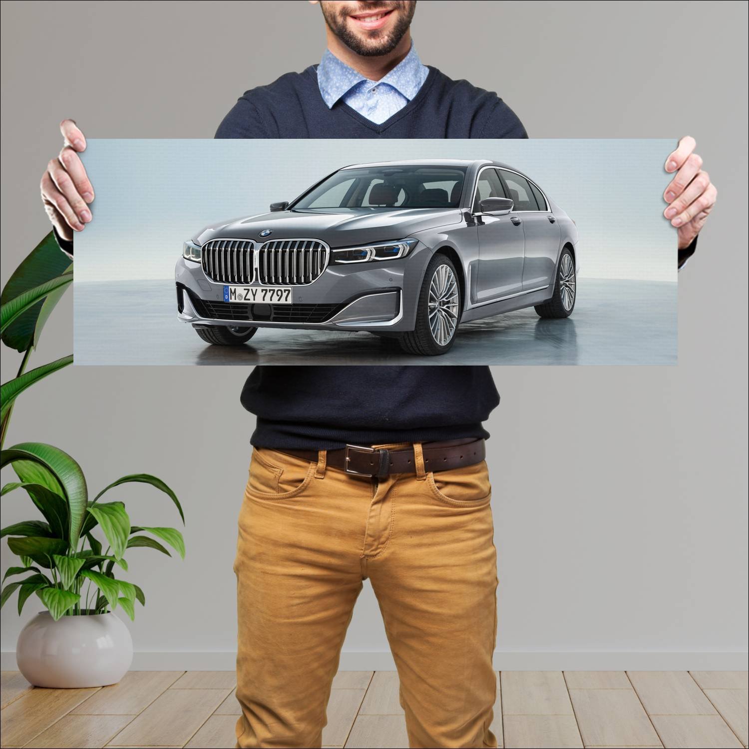 Cuadro grande 30x80cm 2019 bmw 7 series lwb auto 738 Bmw