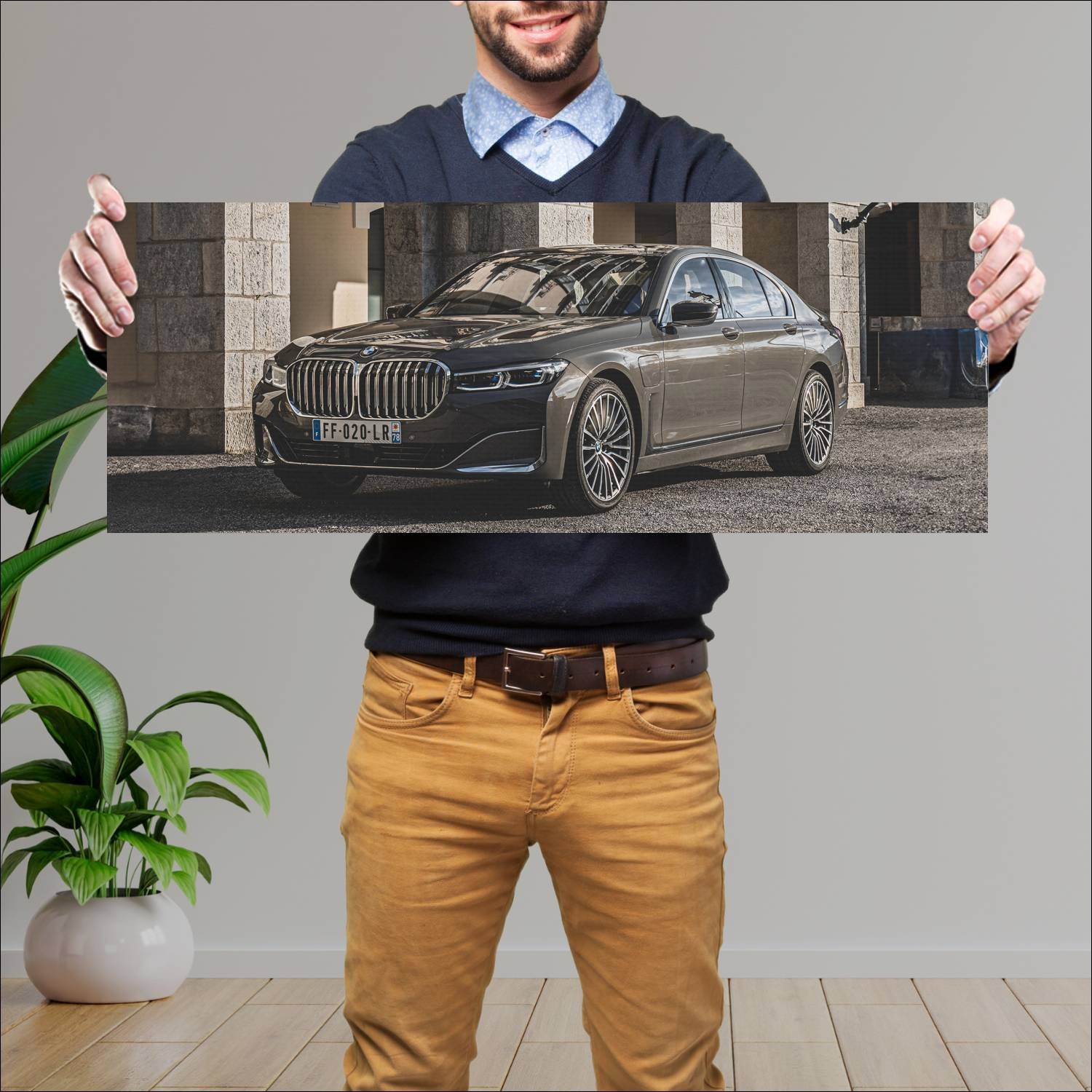 Cuadro grande 30x80cm 2019 bmw 7 series plug in hy 743 Bmw