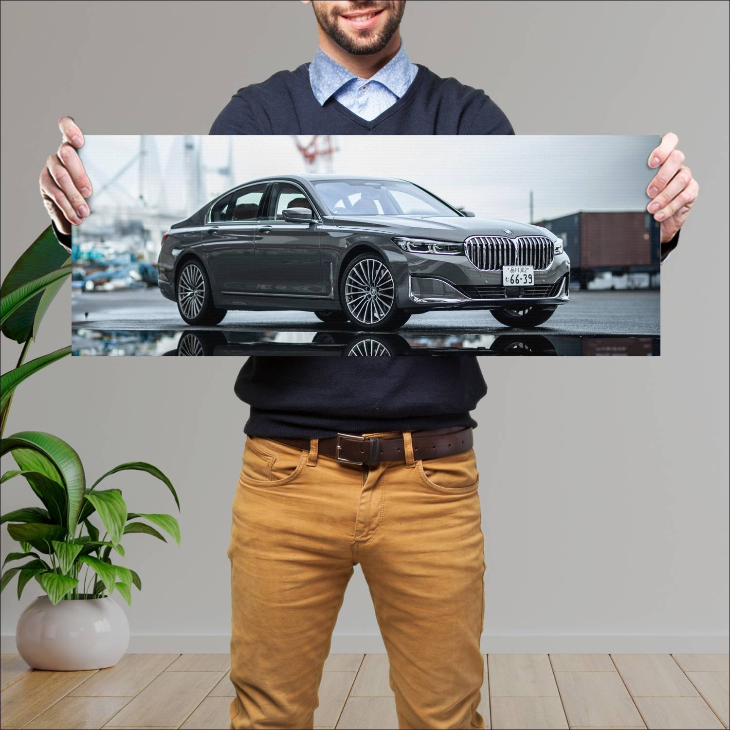 Cuadro grande 30x80cm 2019 bmw 7 series plug in hy 744 Bmw