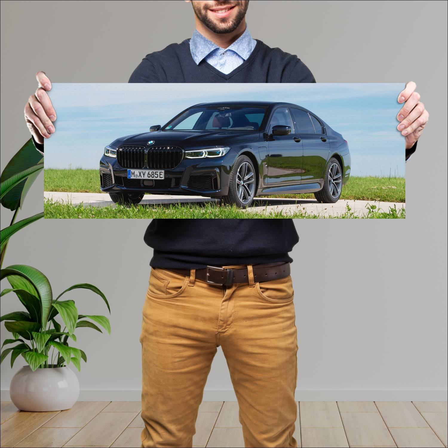 Cuadro grande 30x80cm 2019 bmw 7 series plug in hy 746 Bmw