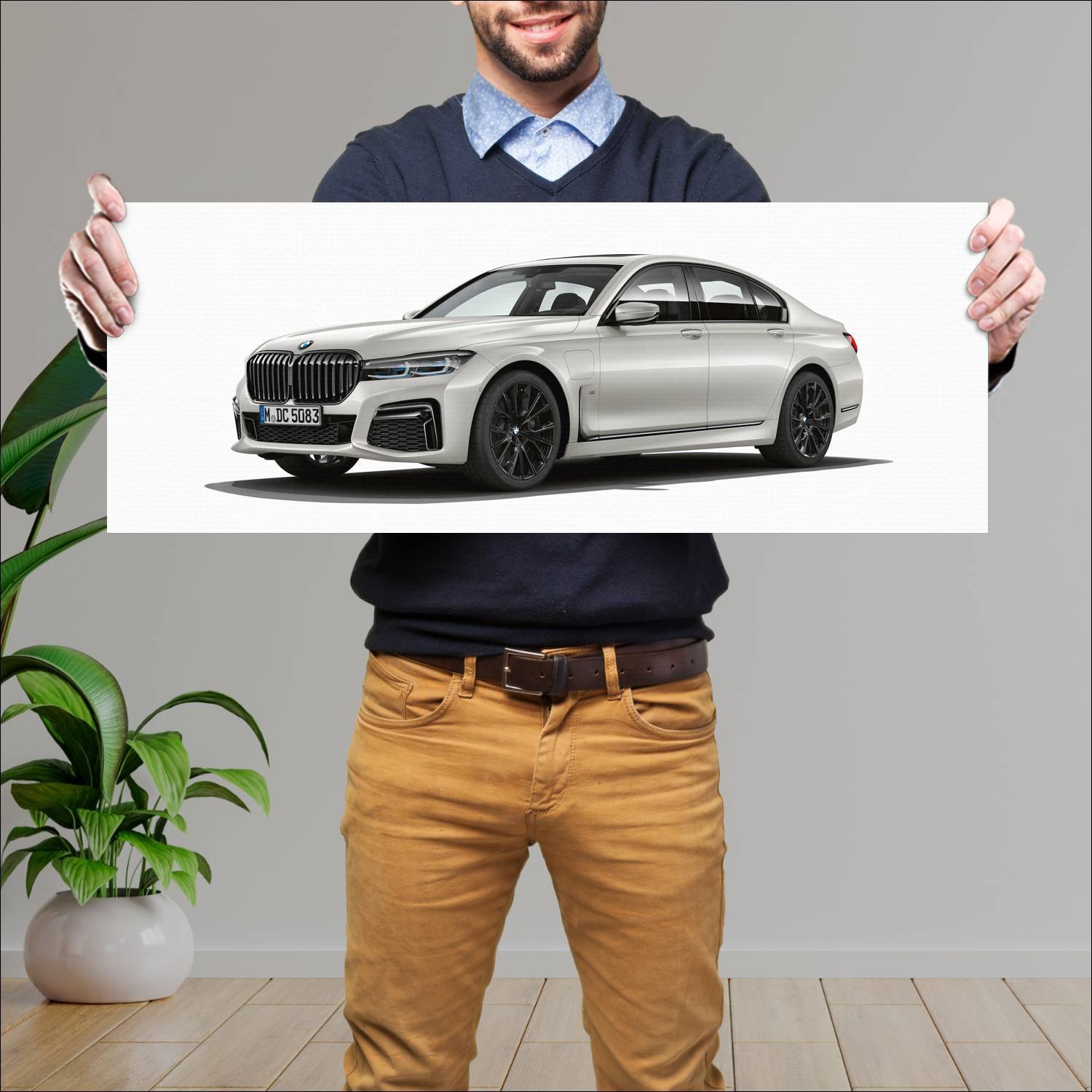 Cuadro grande 30x80cm 2019 bmw 7 series plug in hy 747 Bmw