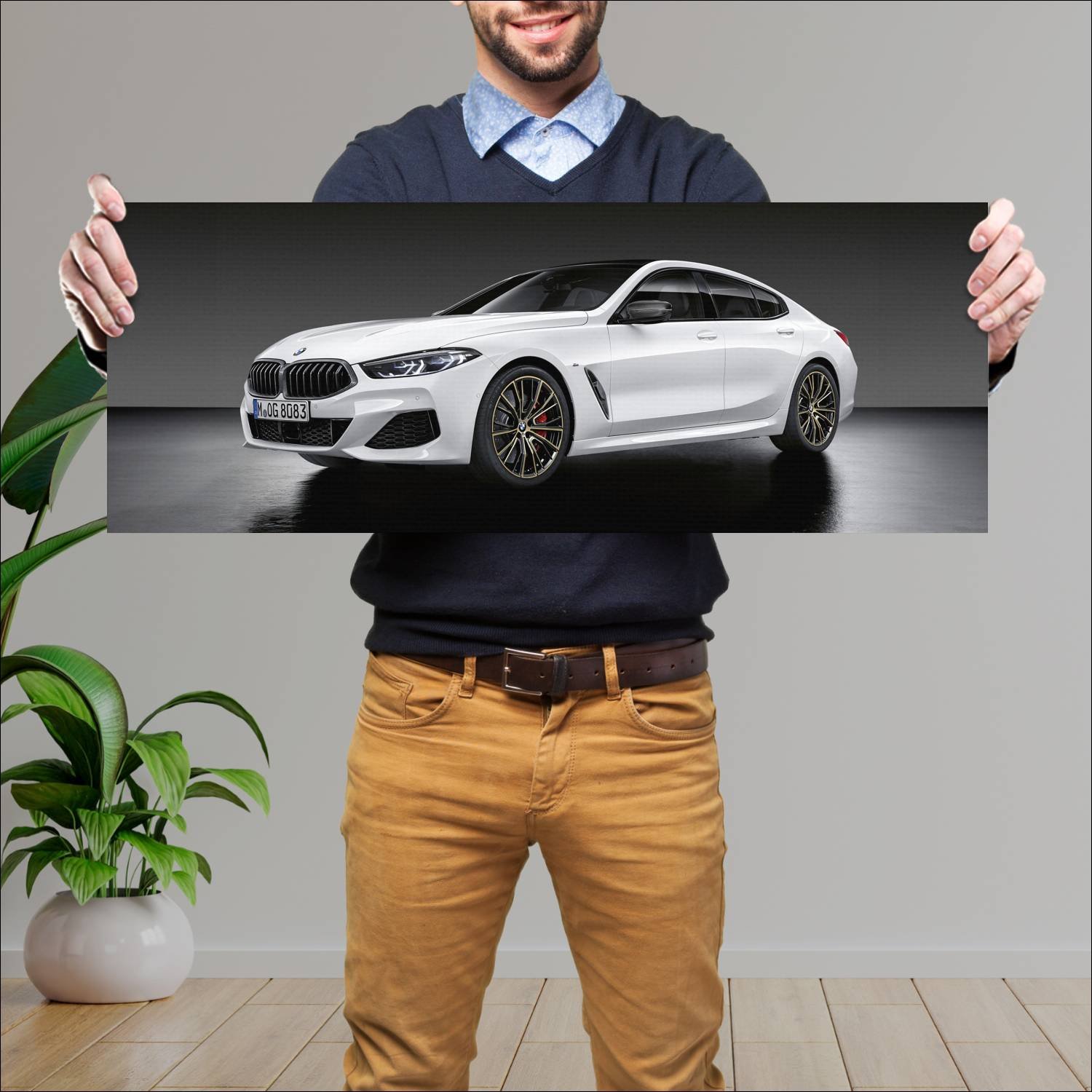 Cuadro grande 30x80cm 2019 bmw 8 series gran coupe 752 Bmw
