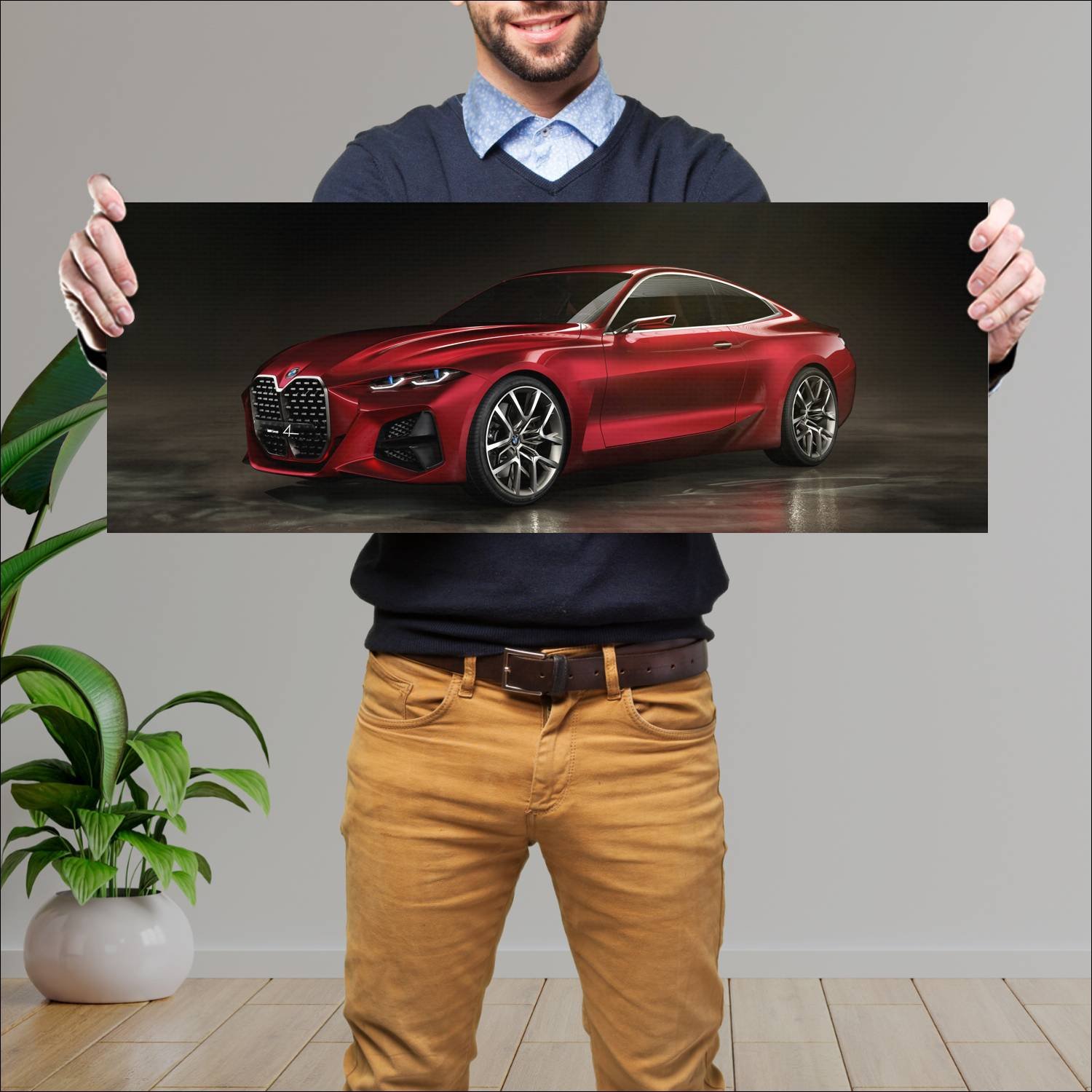 Cuadro grande 30x80cm 2019 bmw concept 4 auto 753 Bmw