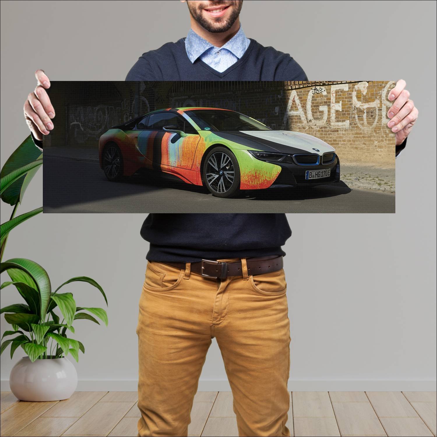 Cuadro grande 30x80cm 2019 bmw i8 art car by thoma 756 Bmw