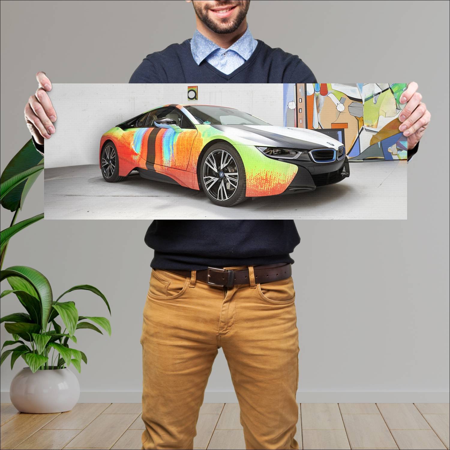 Cuadro grande 30x80cm 2019 bmw i8 art car by thoma 757 Bmw