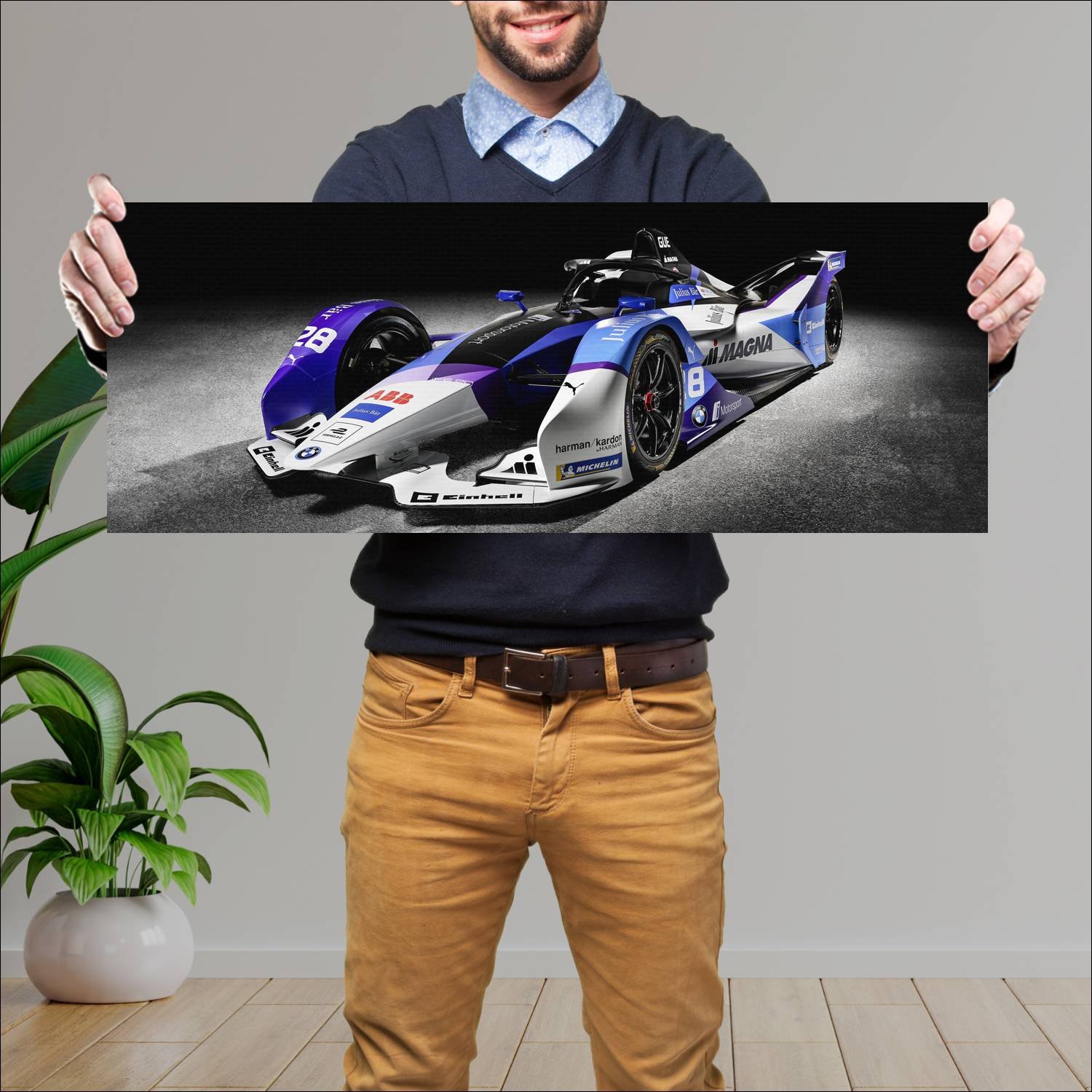 Cuadro grande 30x80cm 2019 bmw ife 20 auto 760 Bmw