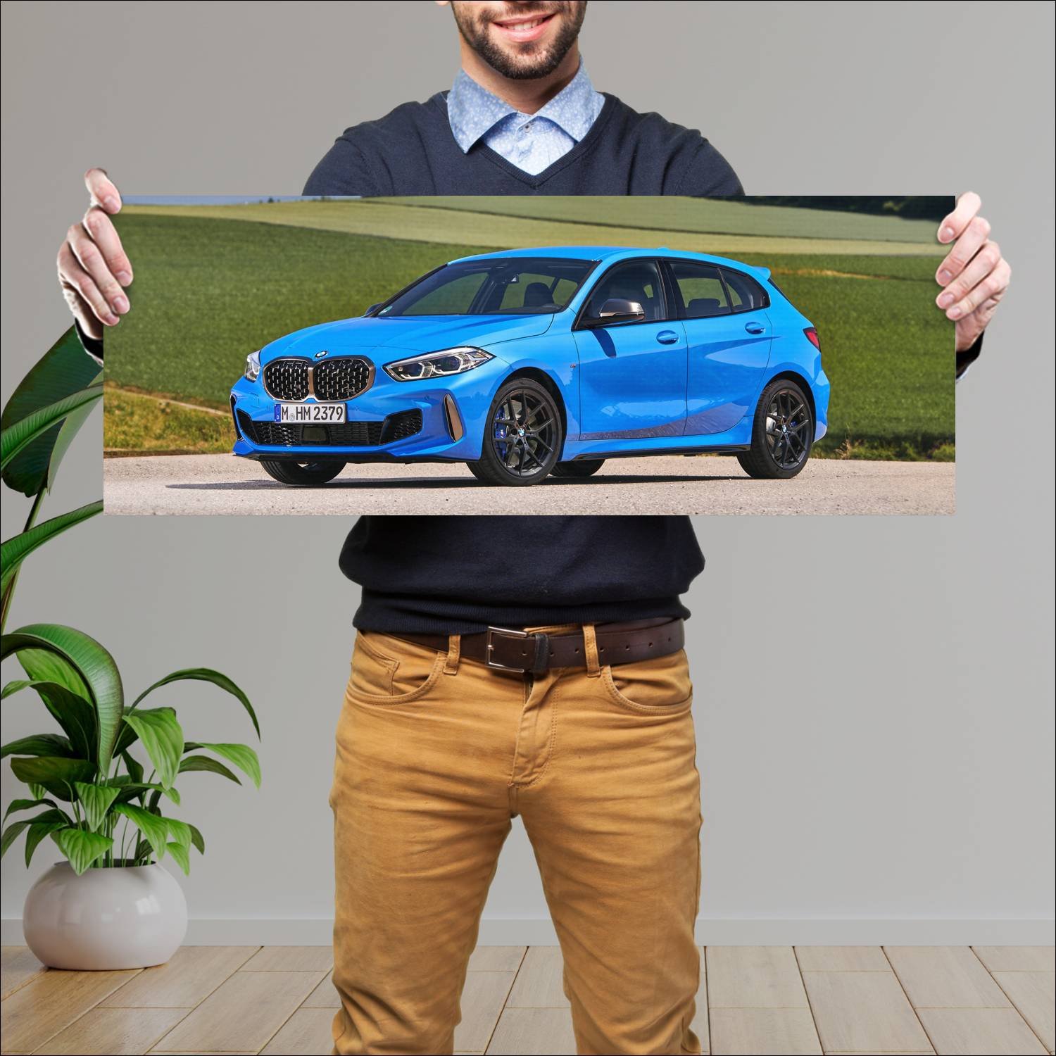 Cuadro grande 30x80cm 2019 bmw m135i auto 761 Bmw