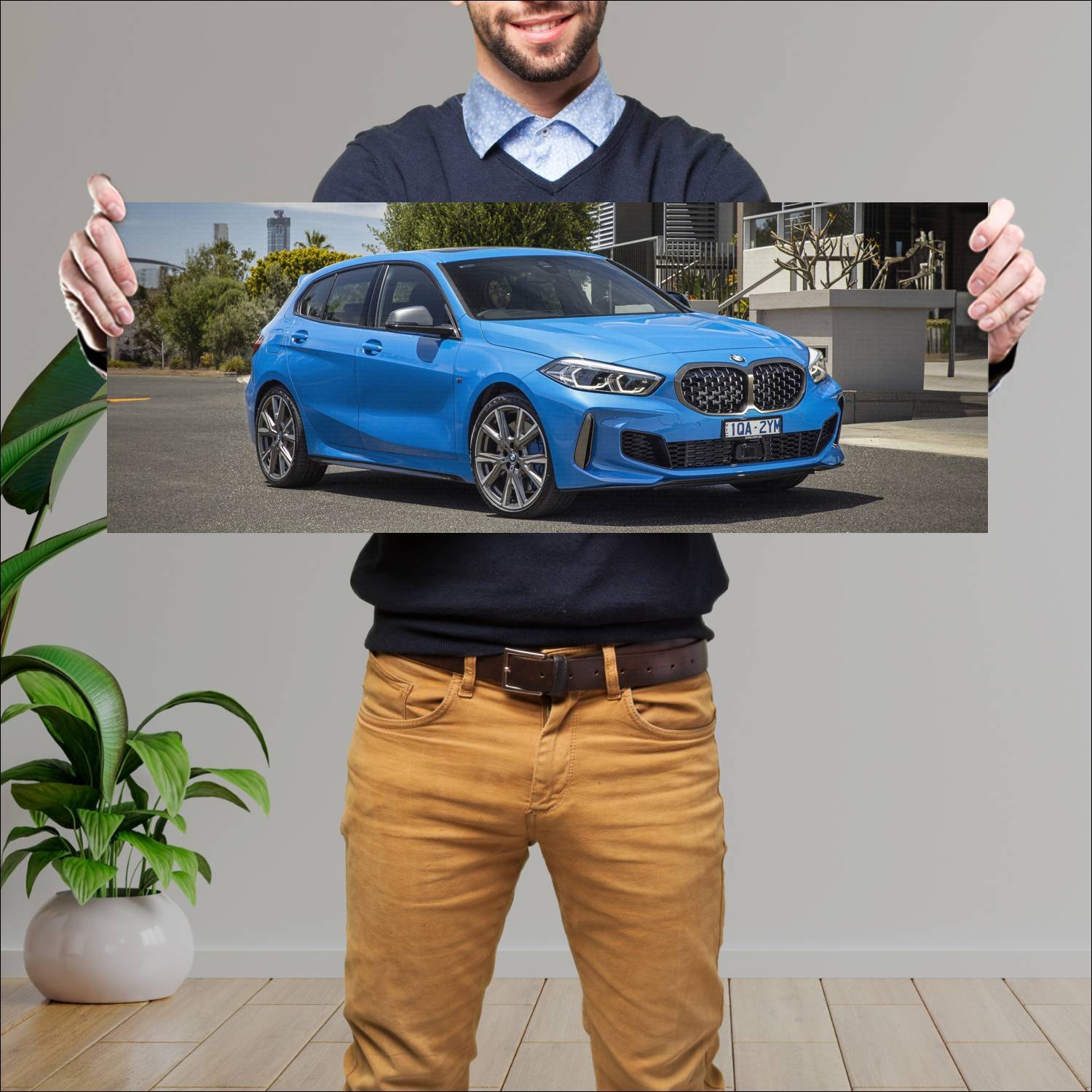 Cuadro grande 30x80cm 2019 bmw m135i au auto 762 Bmw