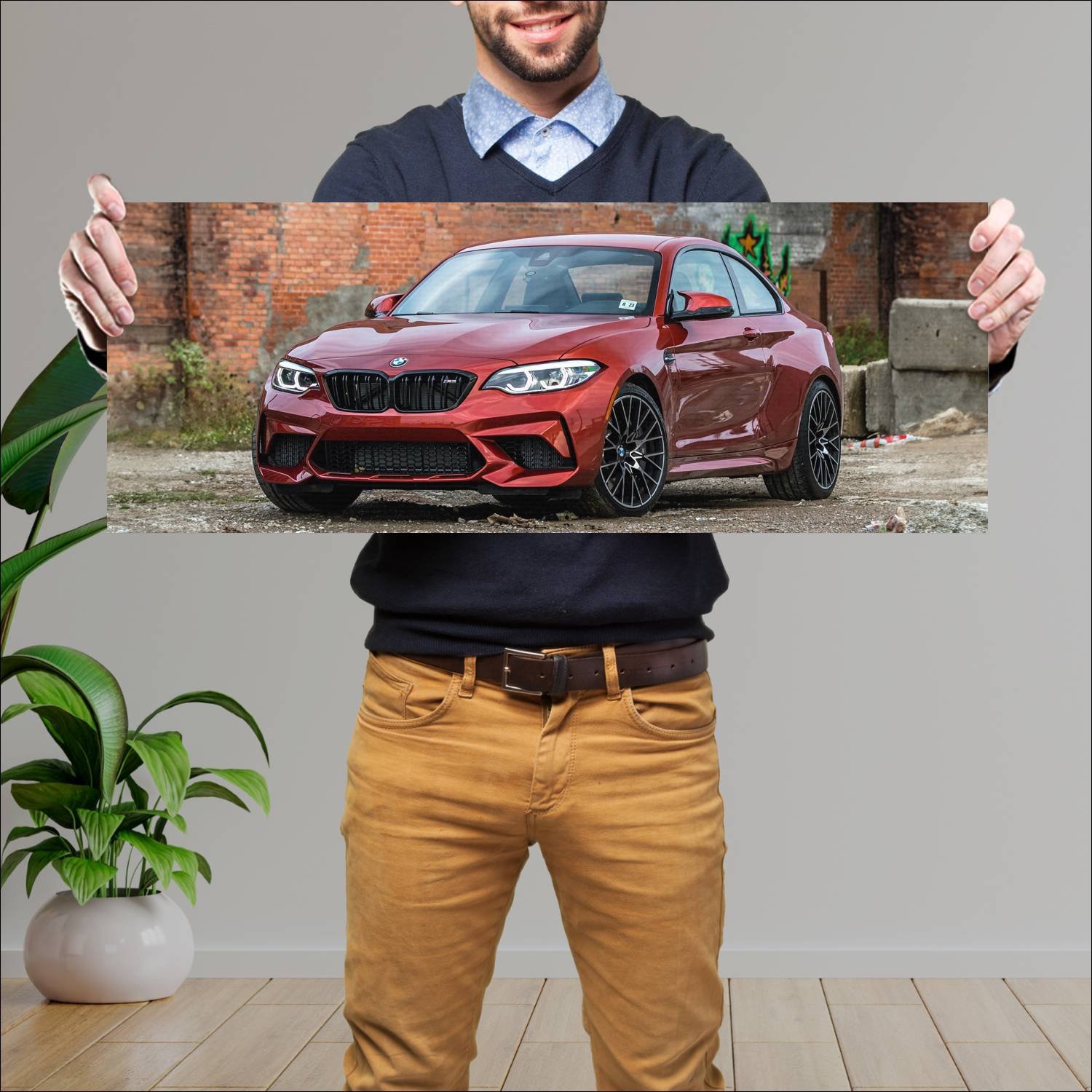Cuadro grande 30x80cm 2019 bmw m2 coupe competitio 766 Bmw