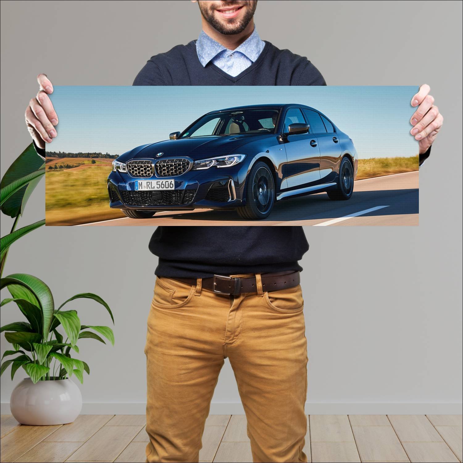 Cuadro grande 30x80cm 2019 bmw m340i auto 768 Bmw