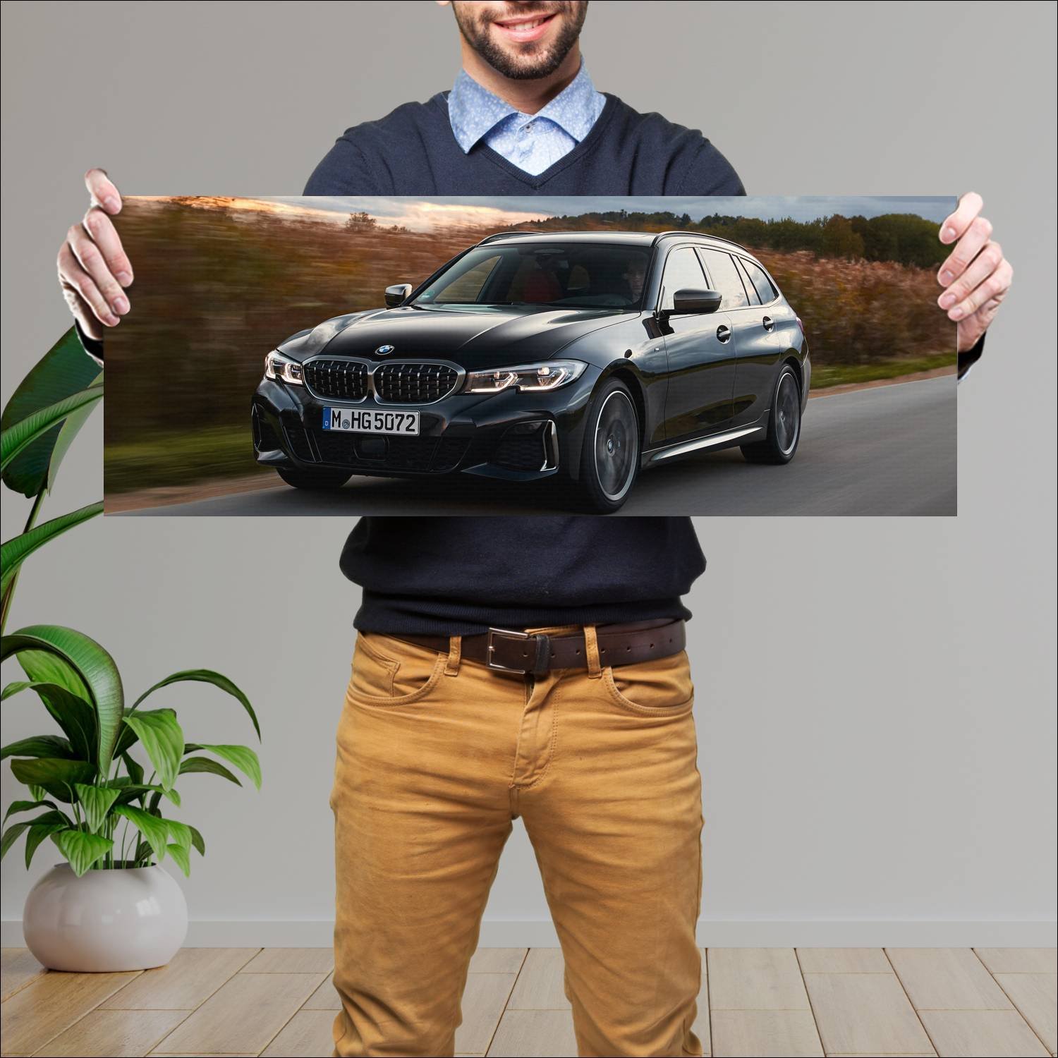Cuadro grande 30x80cm 2019 bmw m340i touring auto 769 Bmw