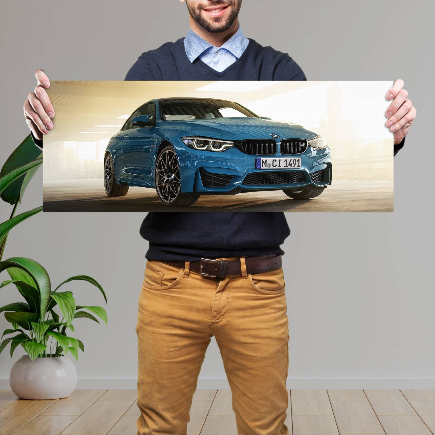 Cuadro grande 30x80cm 2019 bmw m4 coupe m heritage 771 Bmw