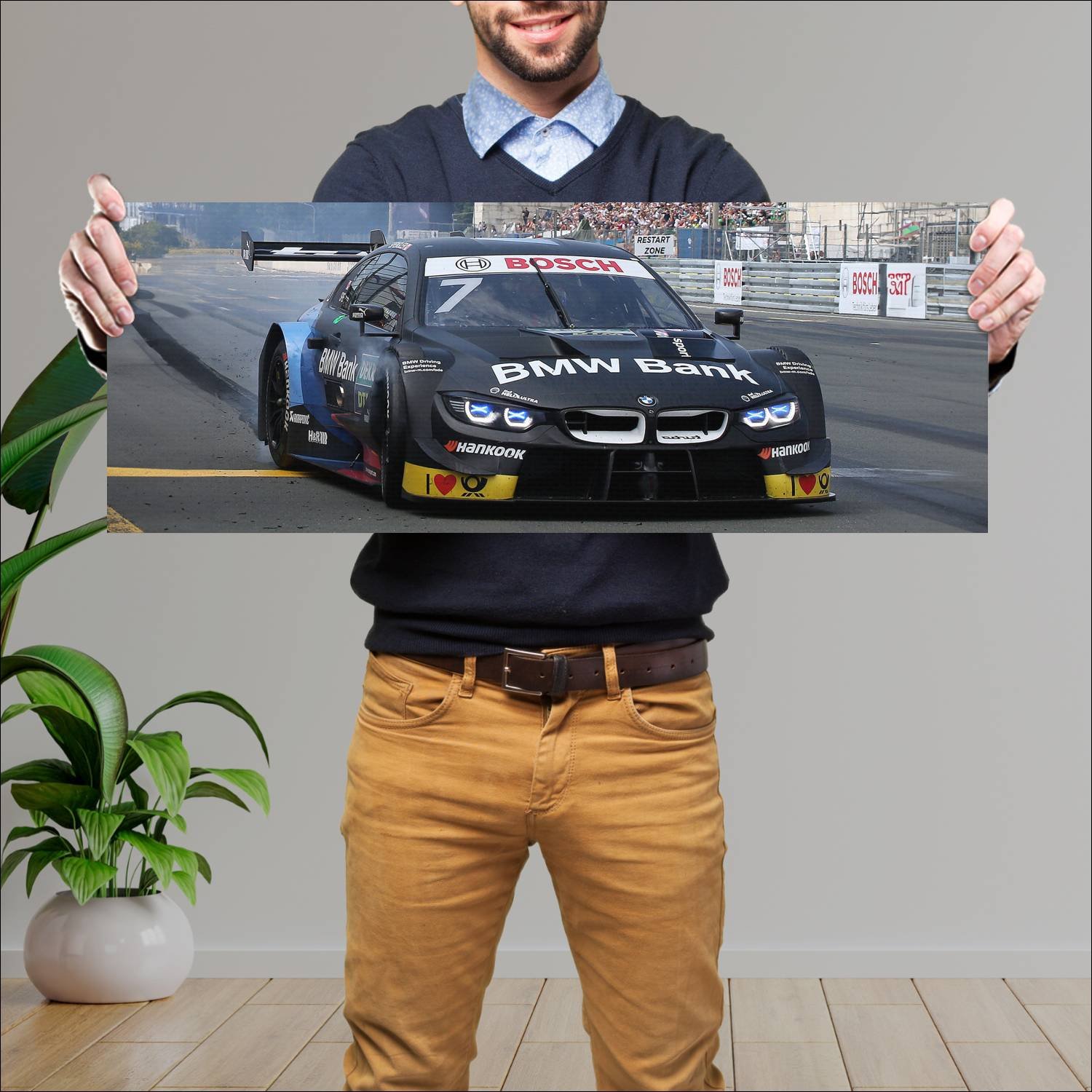 Cuadro grande 30x80cm 2019 bmw m4 dtm auto 773 Bmw