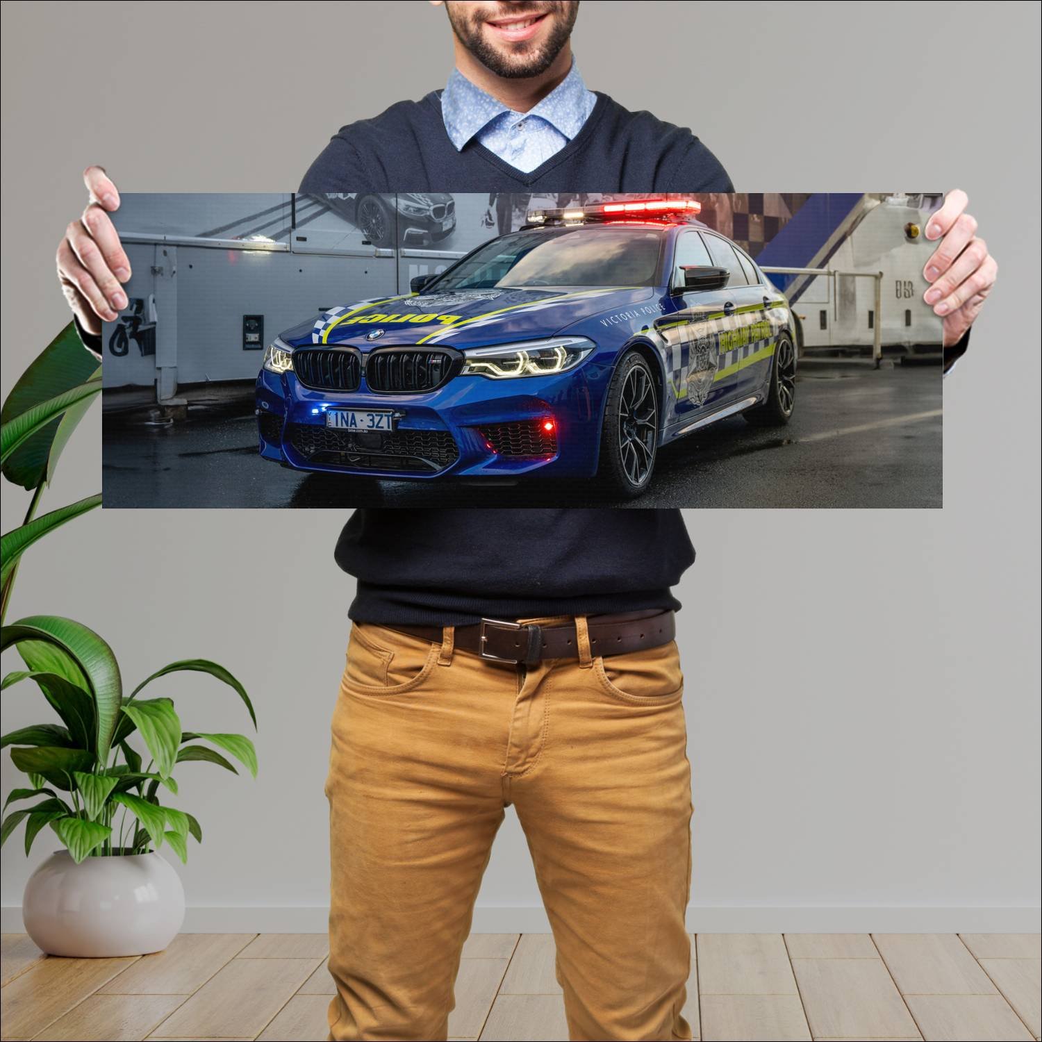 Cuadro grande 30x80cm 2019 bmw m5 competition poli 776 Bmw