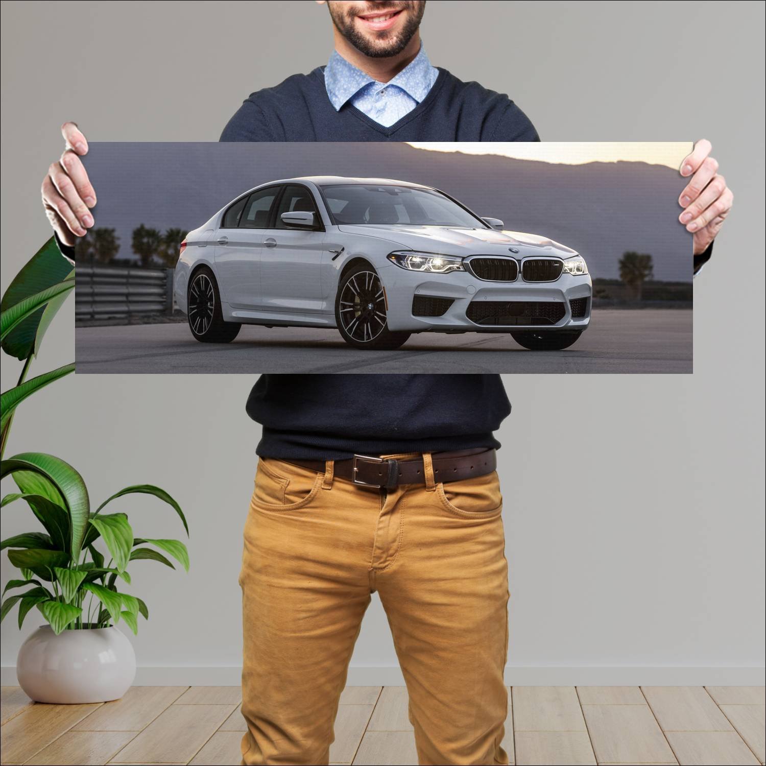 Cuadro grande 30x80cm 2019 bmw m5 us auto 779 Bmw