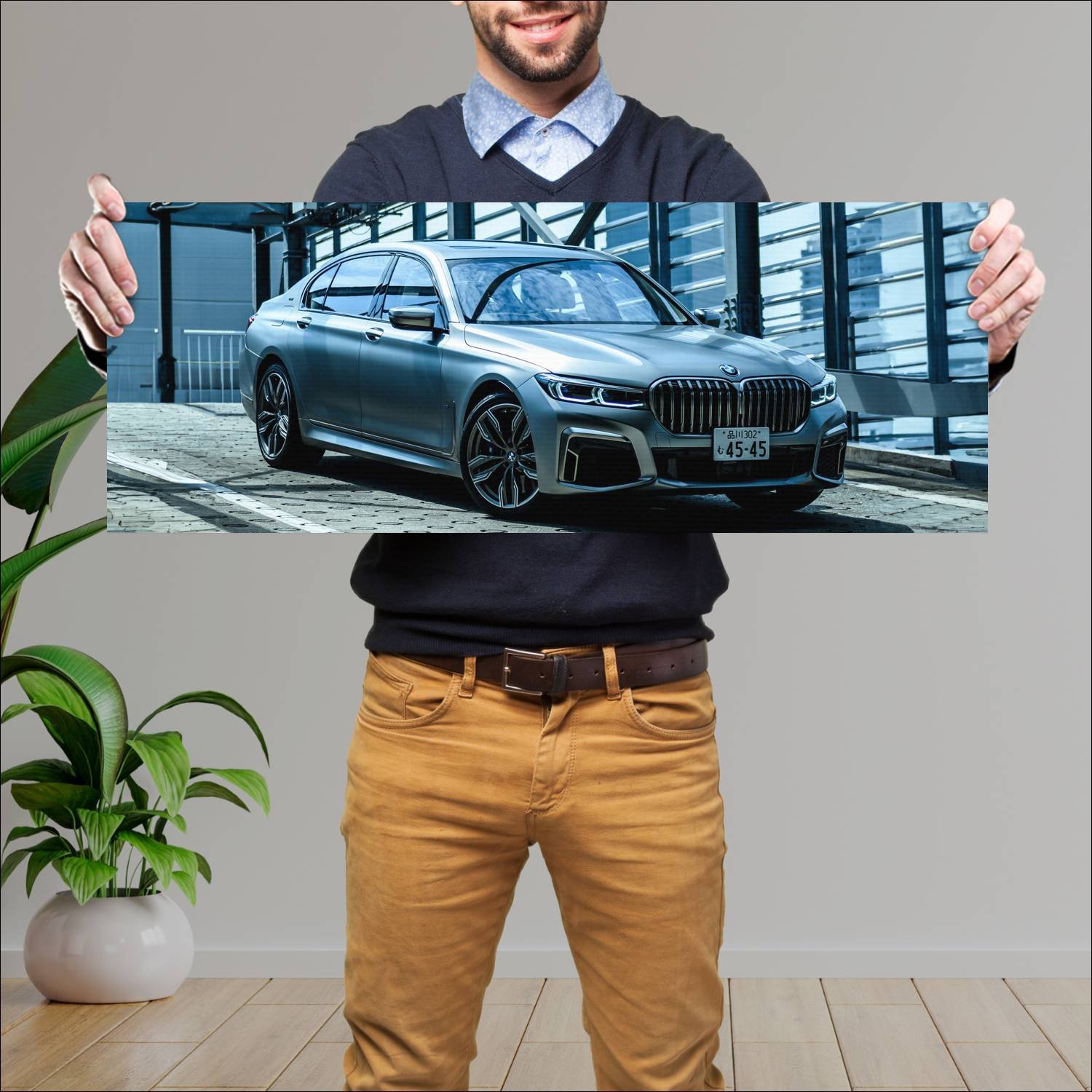 Cuadro grande 30x80cm 2019 bmw m760i lwb jp auto 780 Bmw